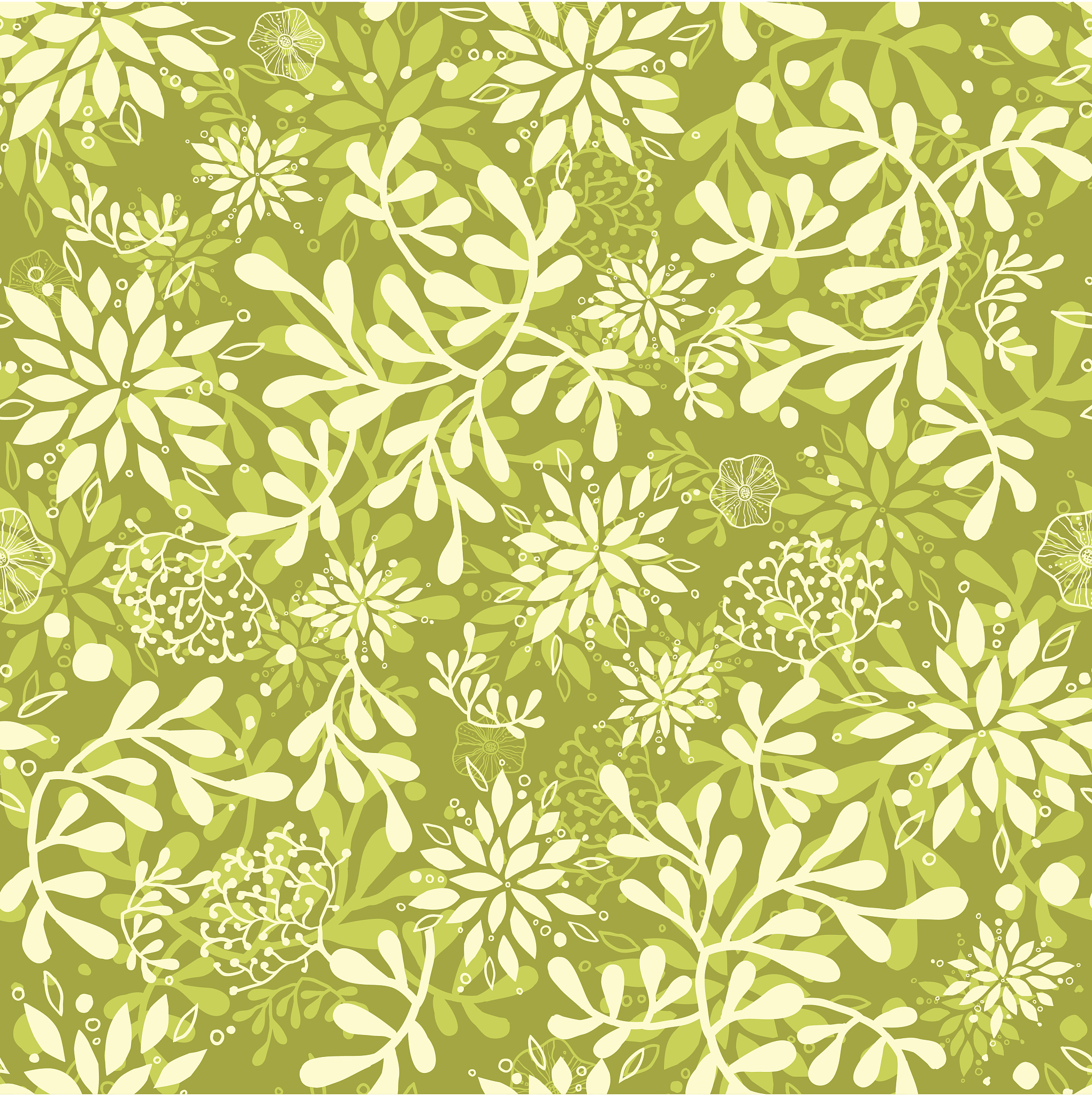 green underwater plants seamless pattern background