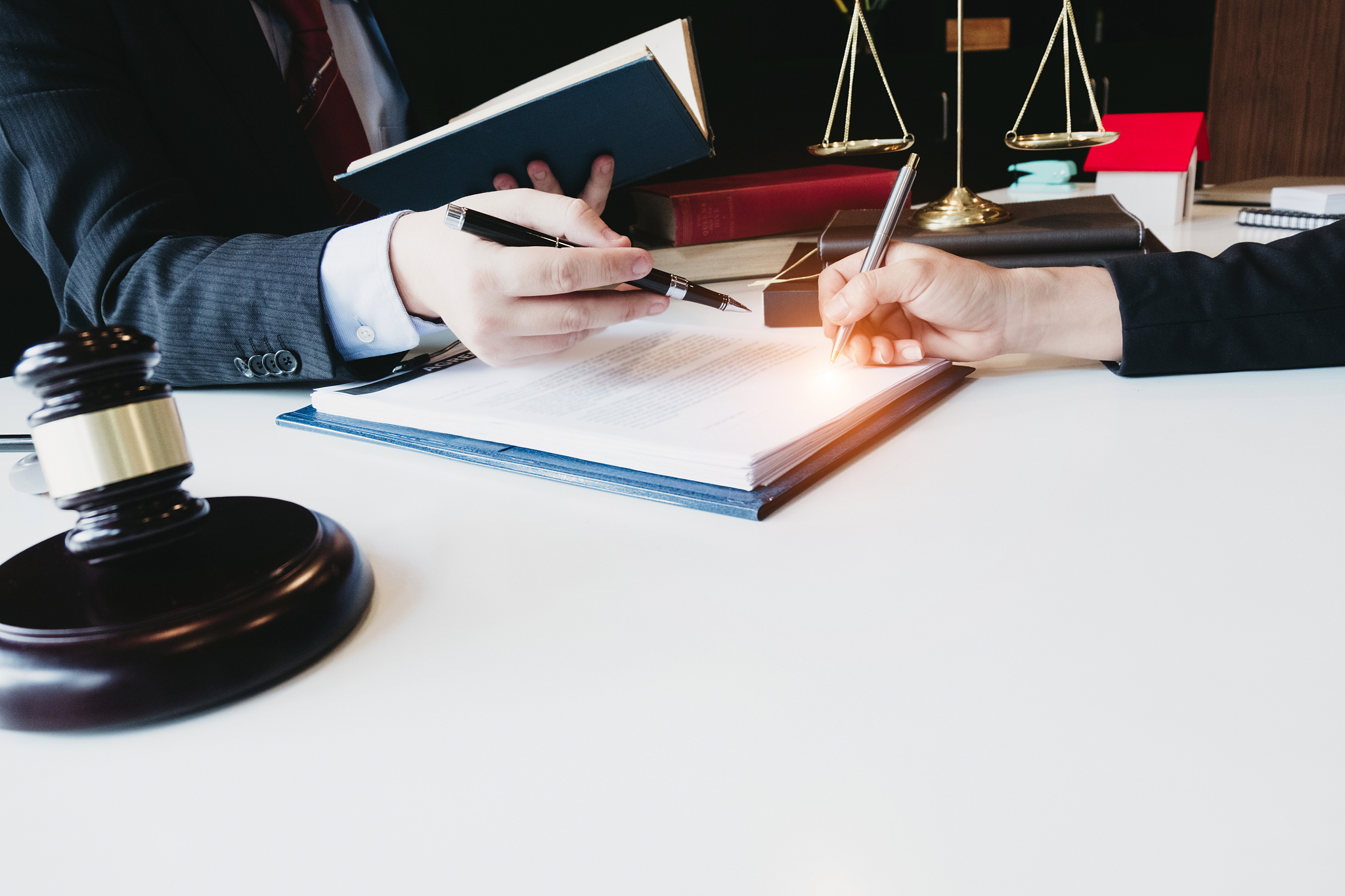smart lawyer review and give advice to clients in the office bef