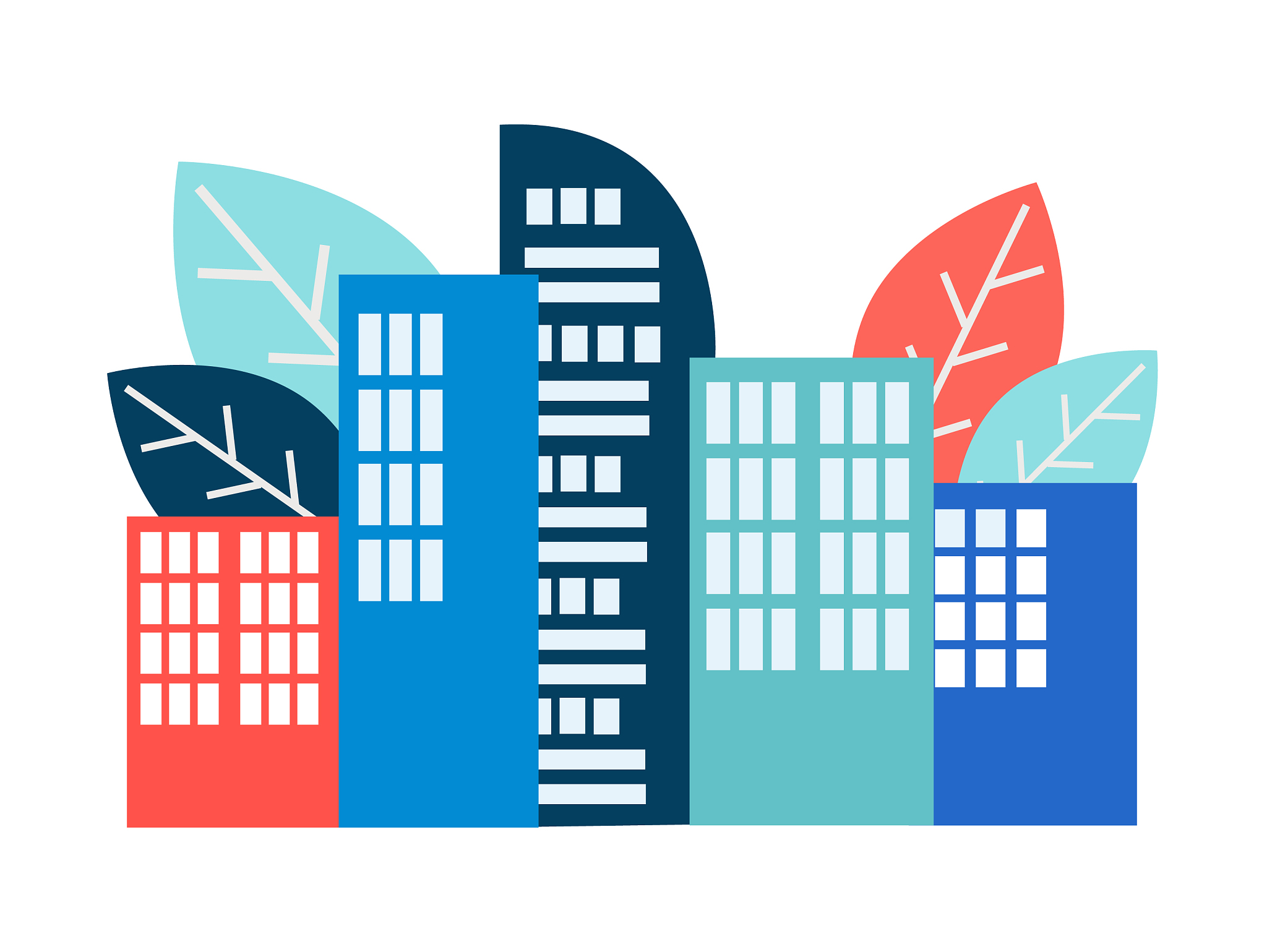 city building and foliage real estate agency