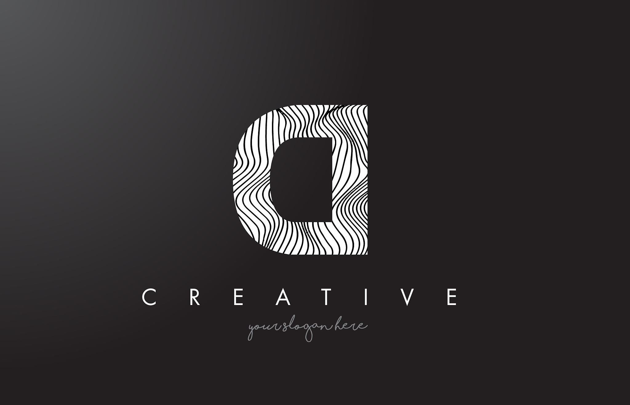 ci c i letter logo with zebra lines texture