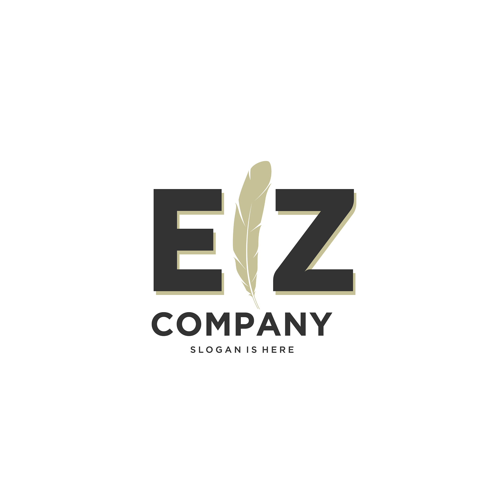 initial ez letter unique attractive creative