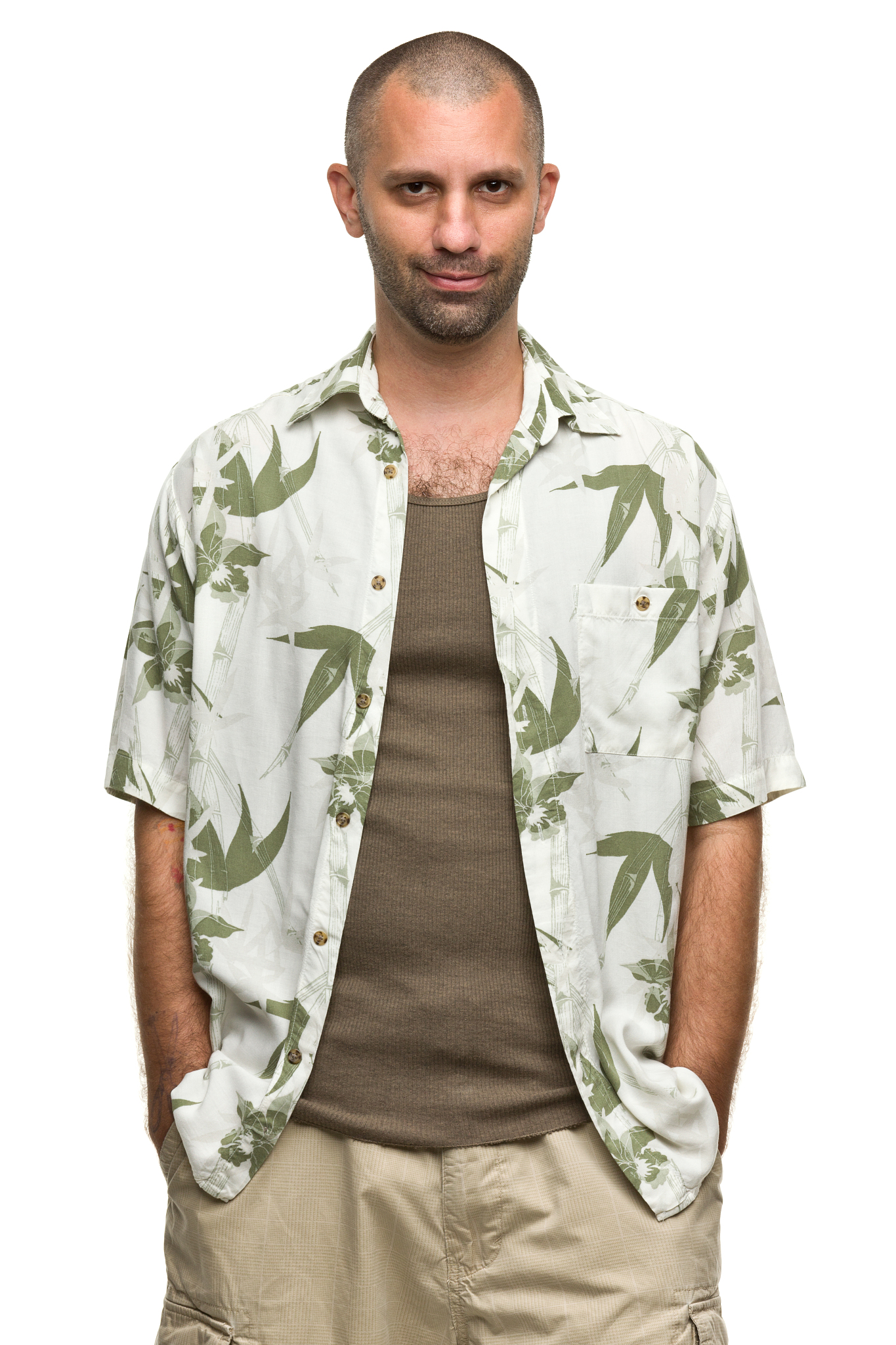 Khaki XXXXL Pure Color Collar & Cuff Striped Patchwork Men's Casual Short-Sleeve Shirt Reviews