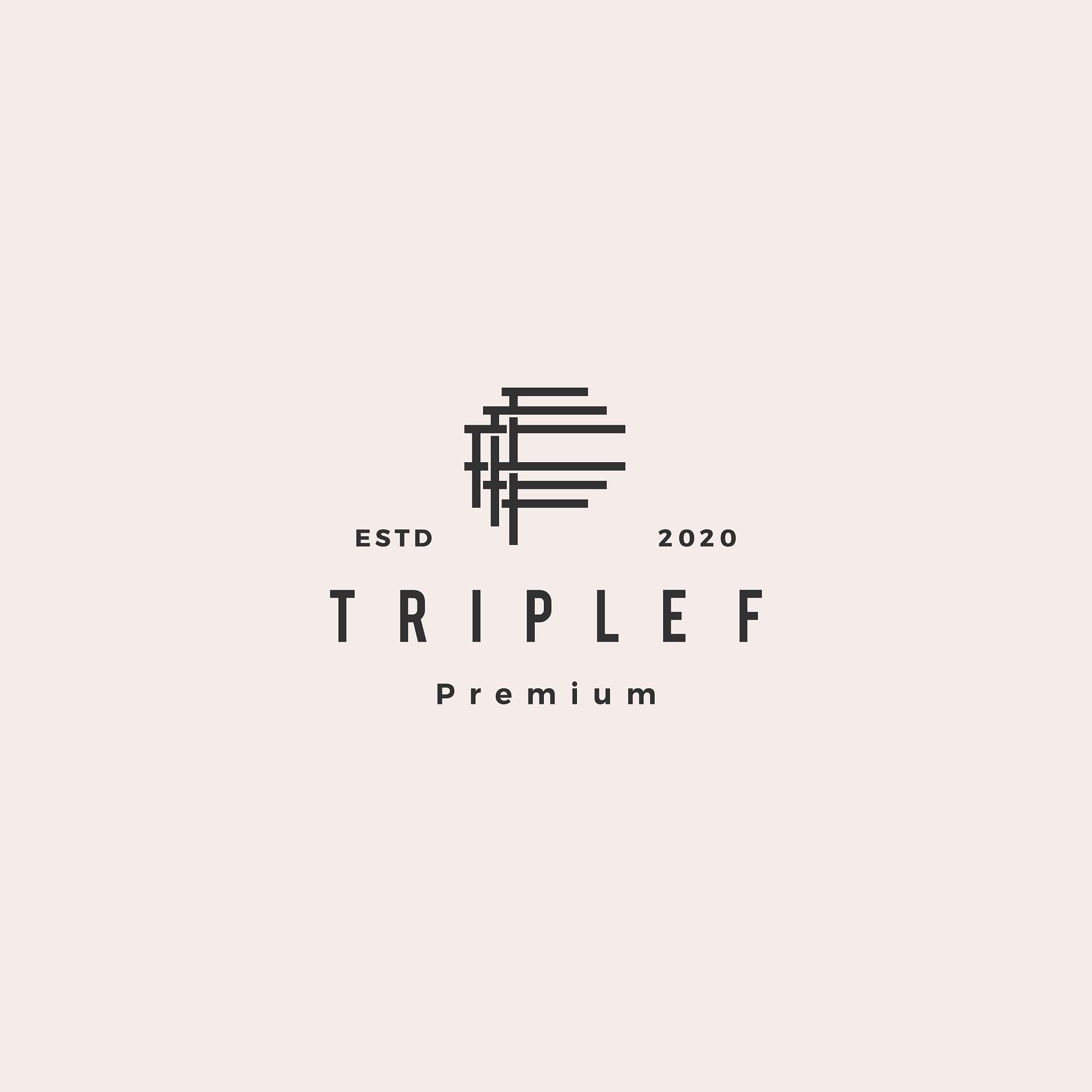 triple f monogram fff letter hipster retro