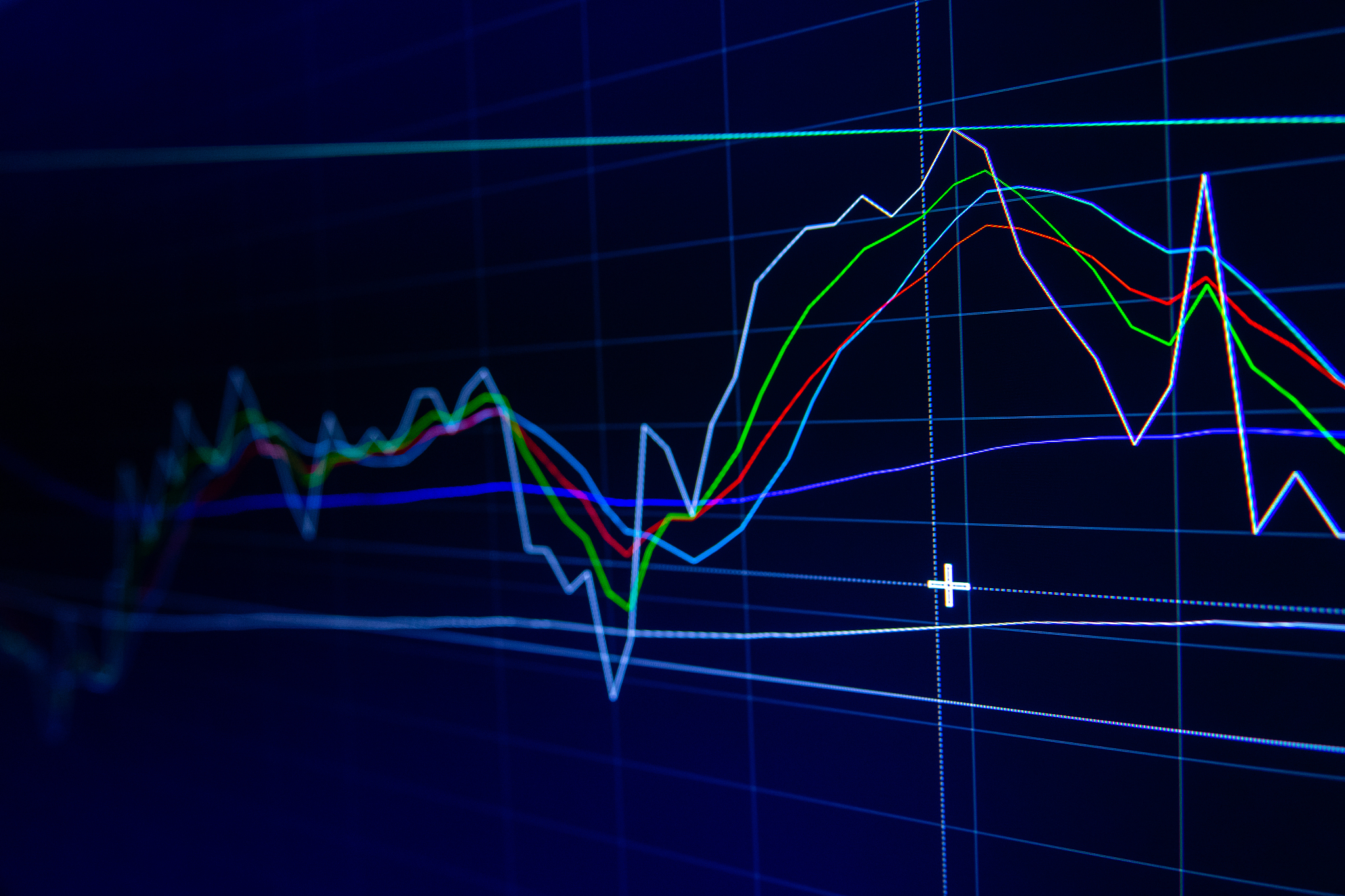 stock exchange market graph on led screen for business concept.