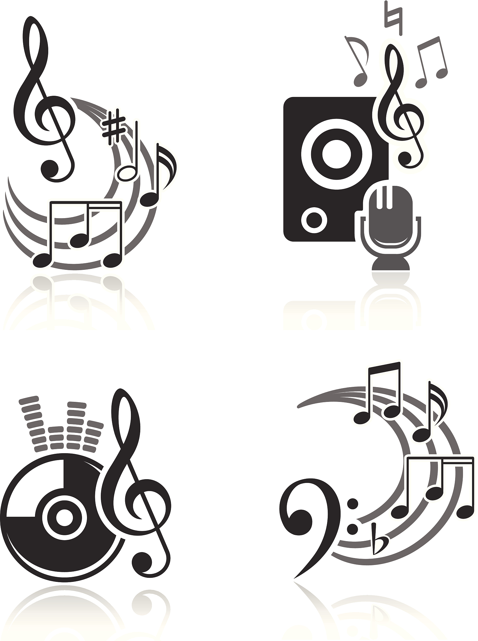 music vector elements set