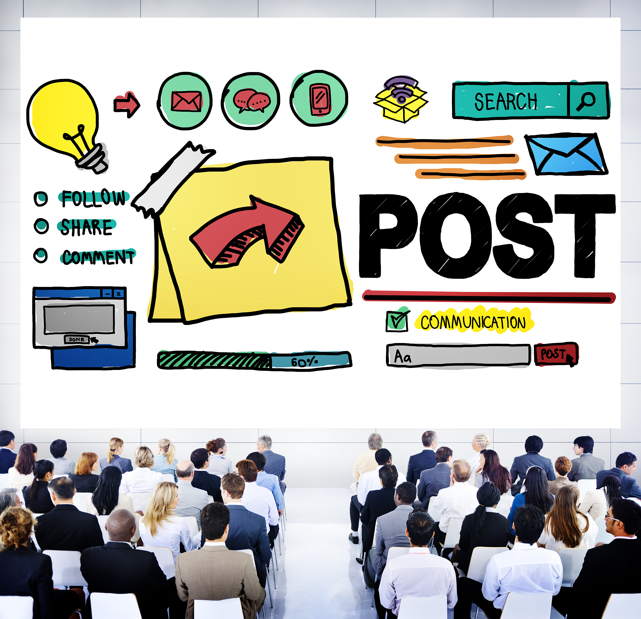 post blog social media share online communication concept
