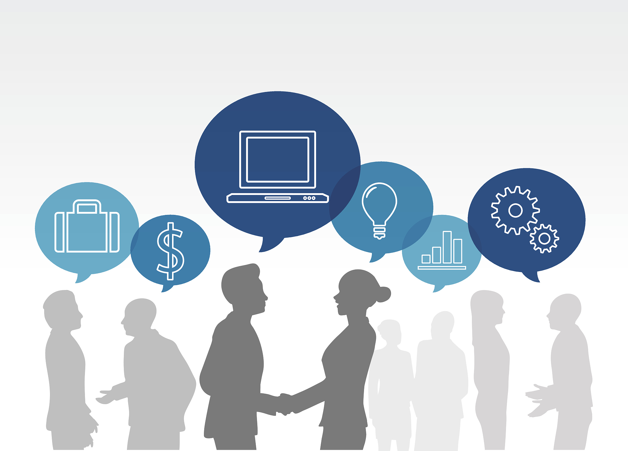 business people team with speech bubble