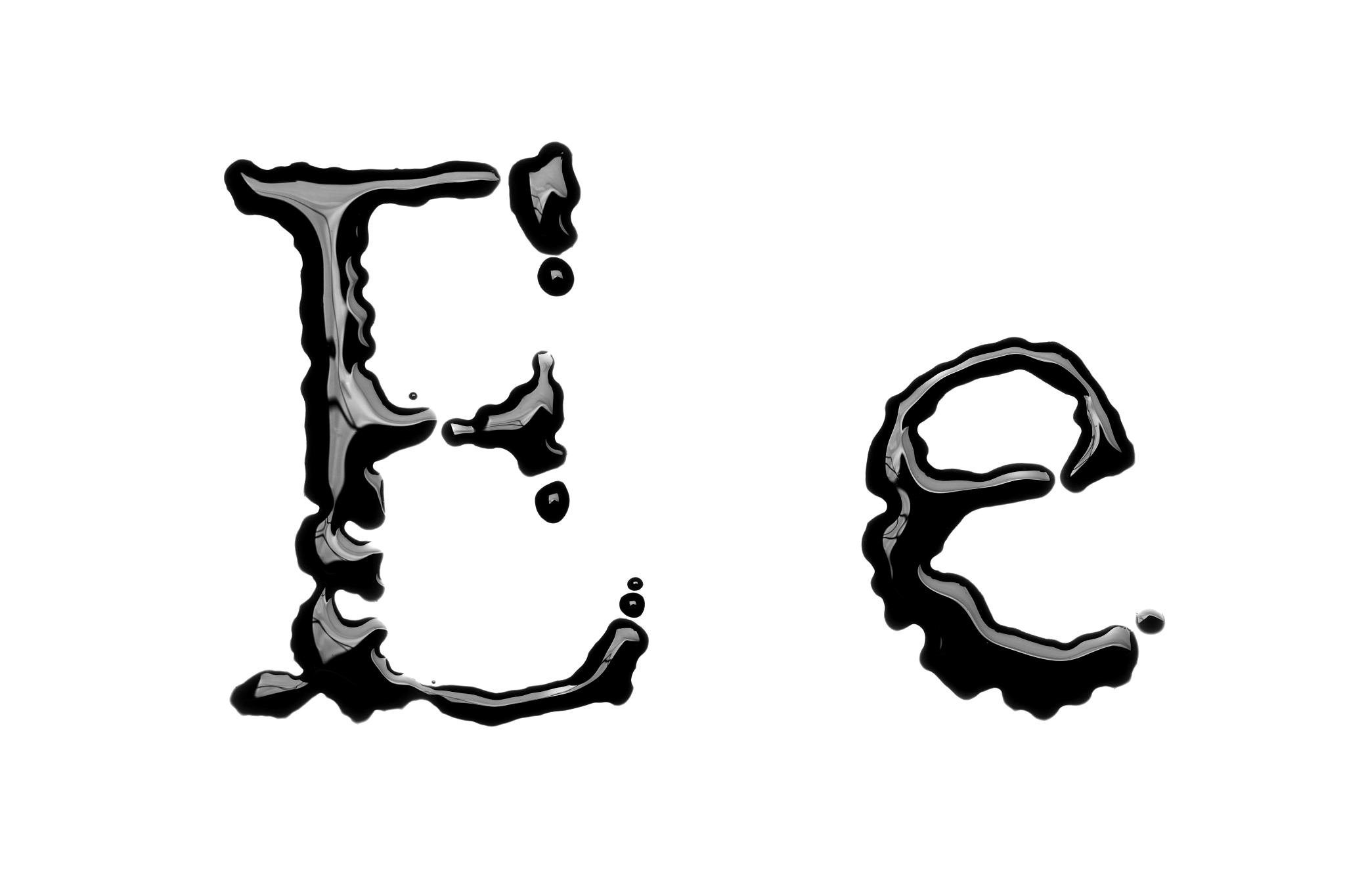 capital and lowercase letter e