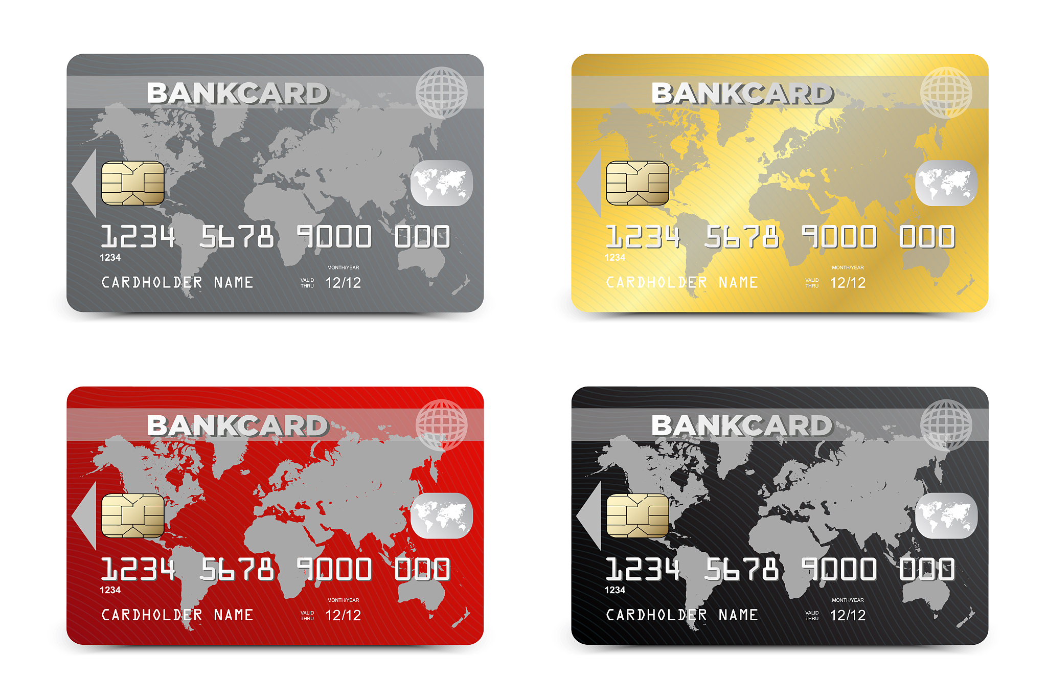 set credit cards - stock vector
