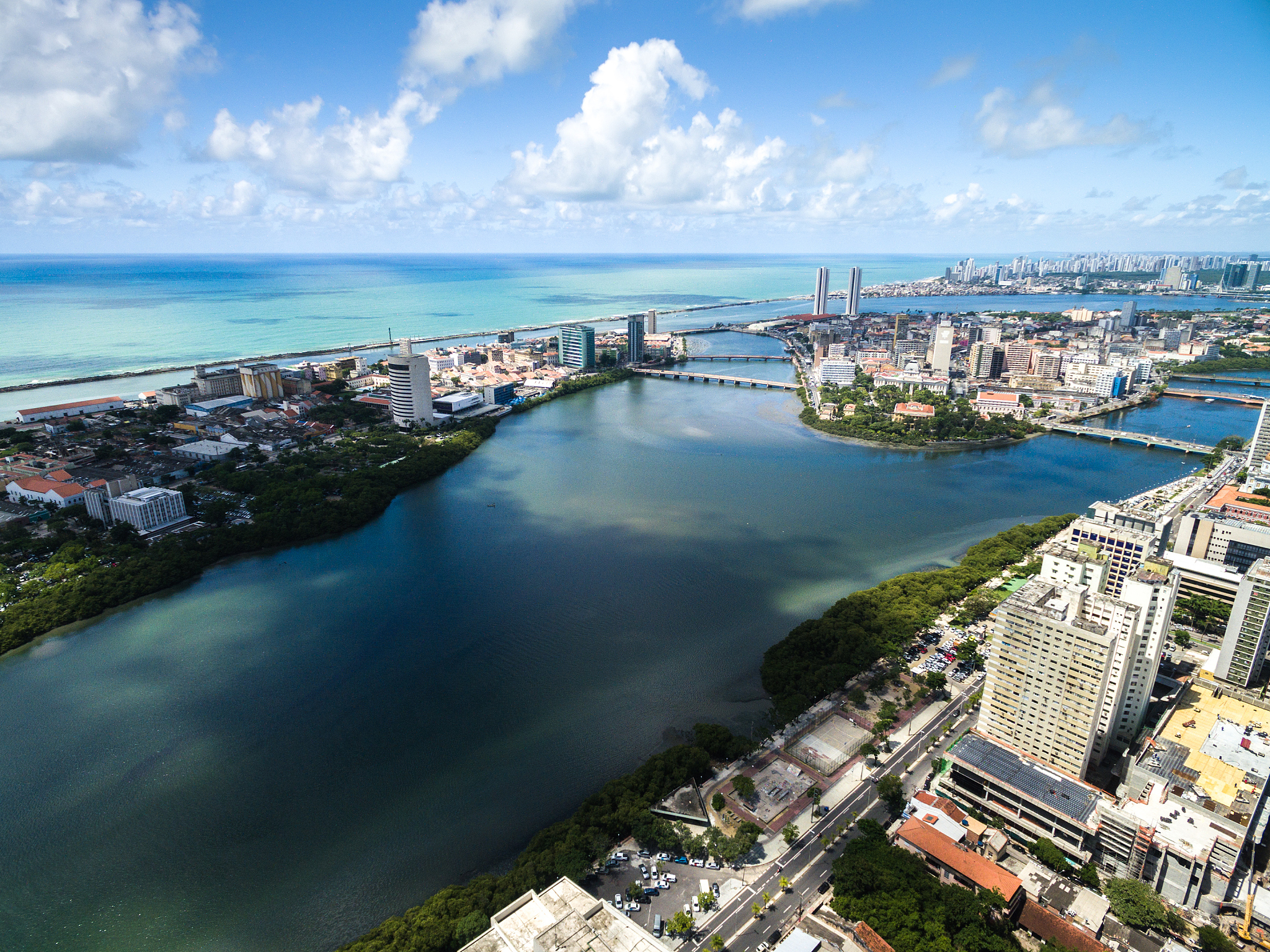 aerial view of recife, pernambuco, brazil