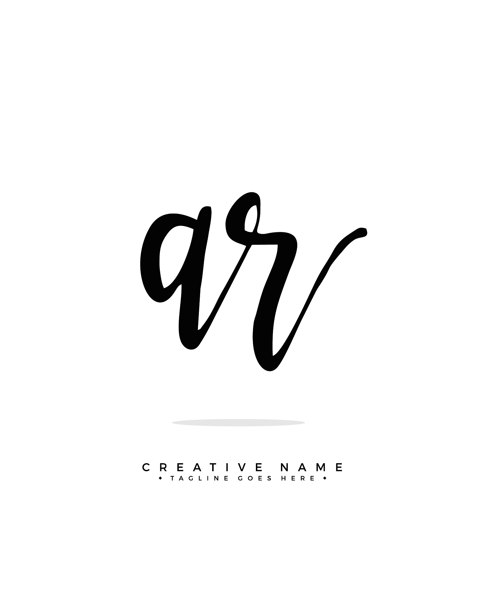 a r ar initial logo signature handwriting