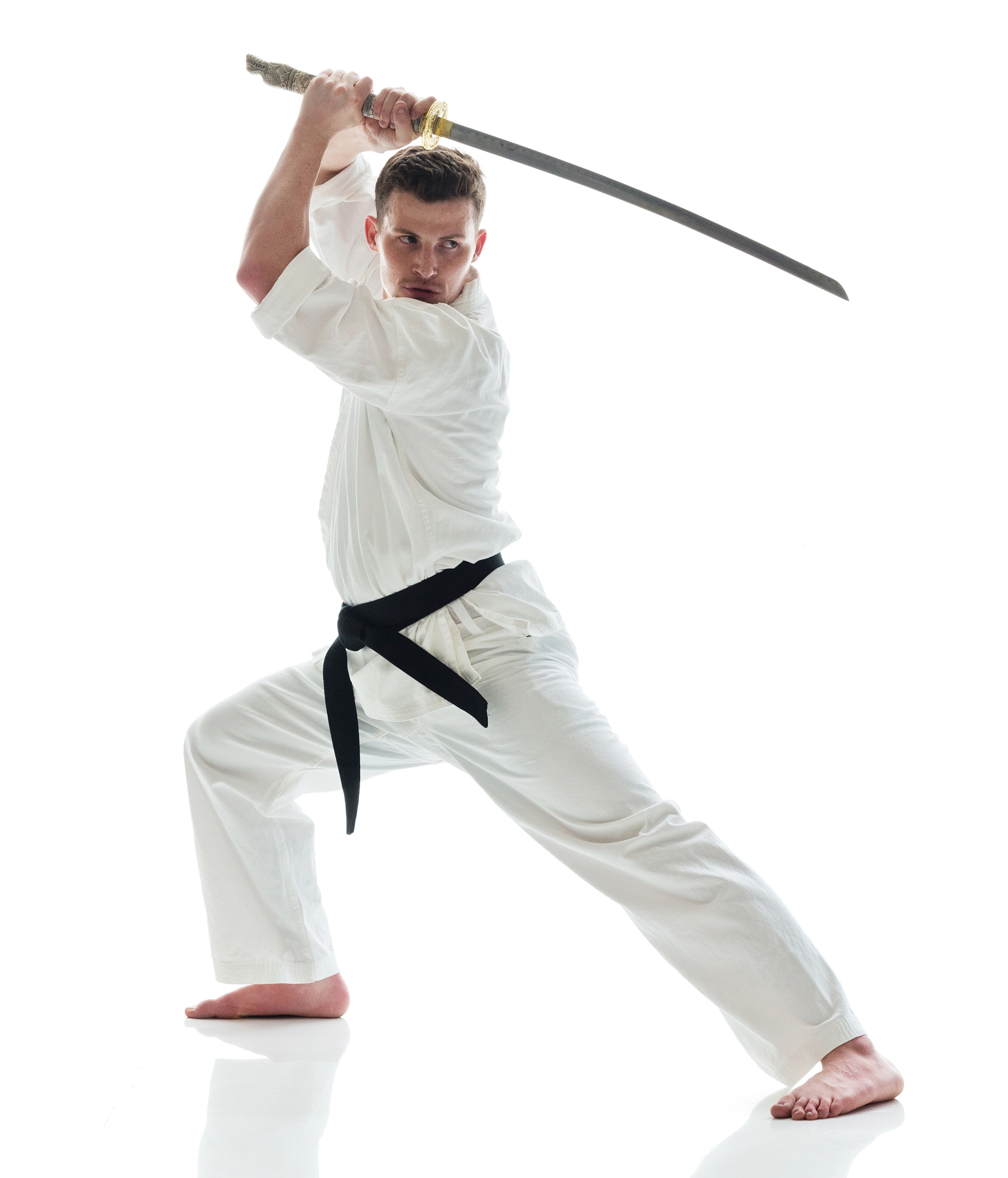 young man doing karate