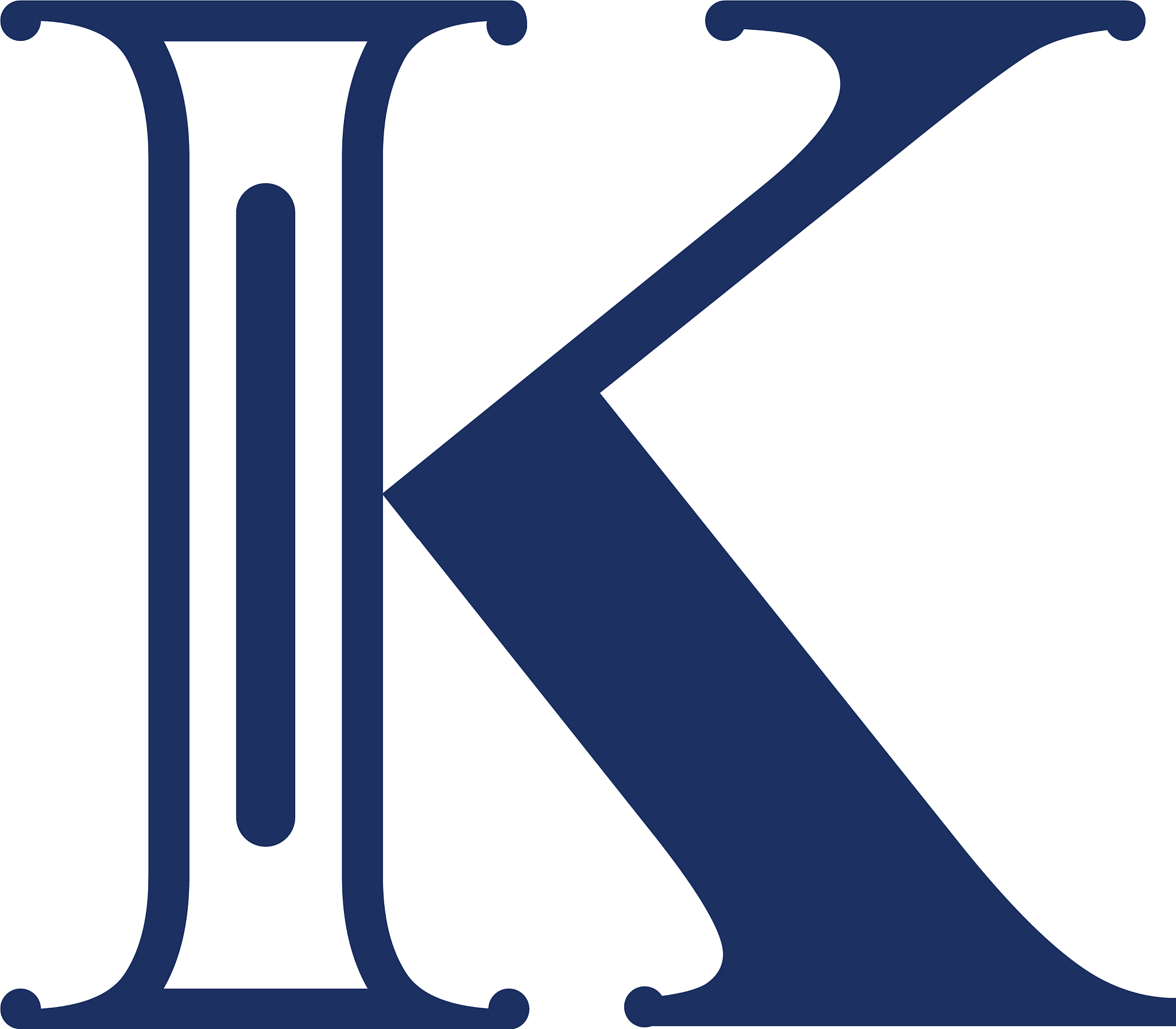 initial k with pillar for logo design template