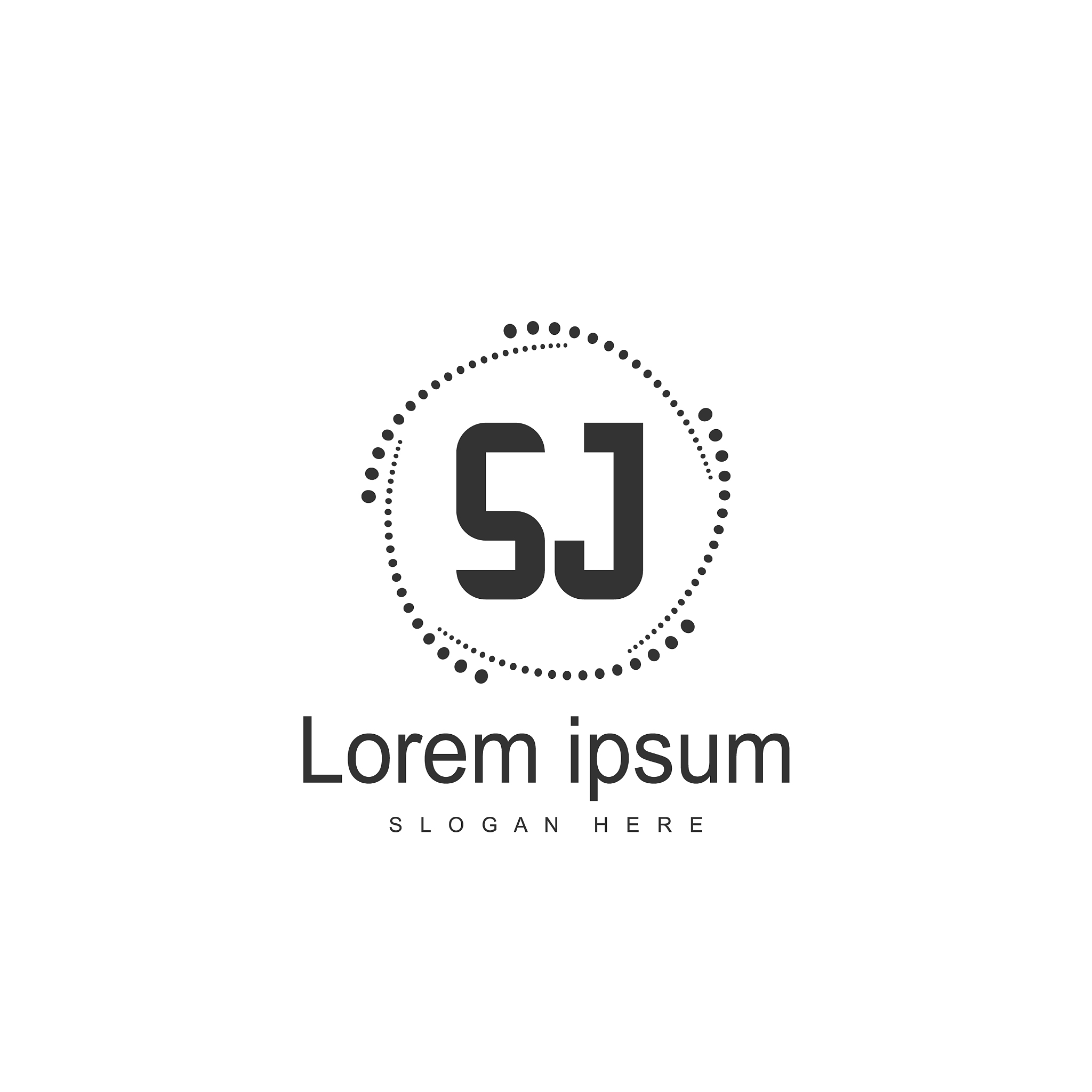 initial letter sj logo template design minimal