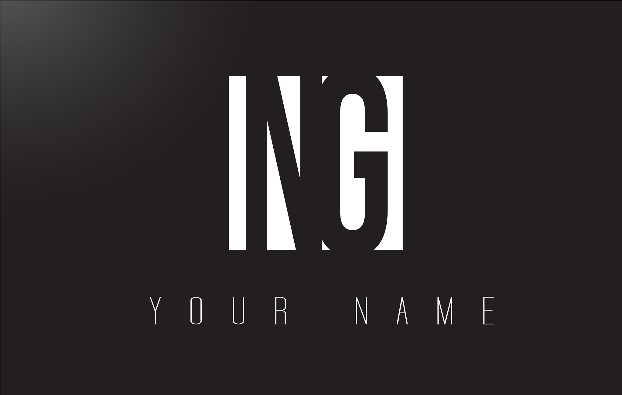 ng letter logo with black and white negative