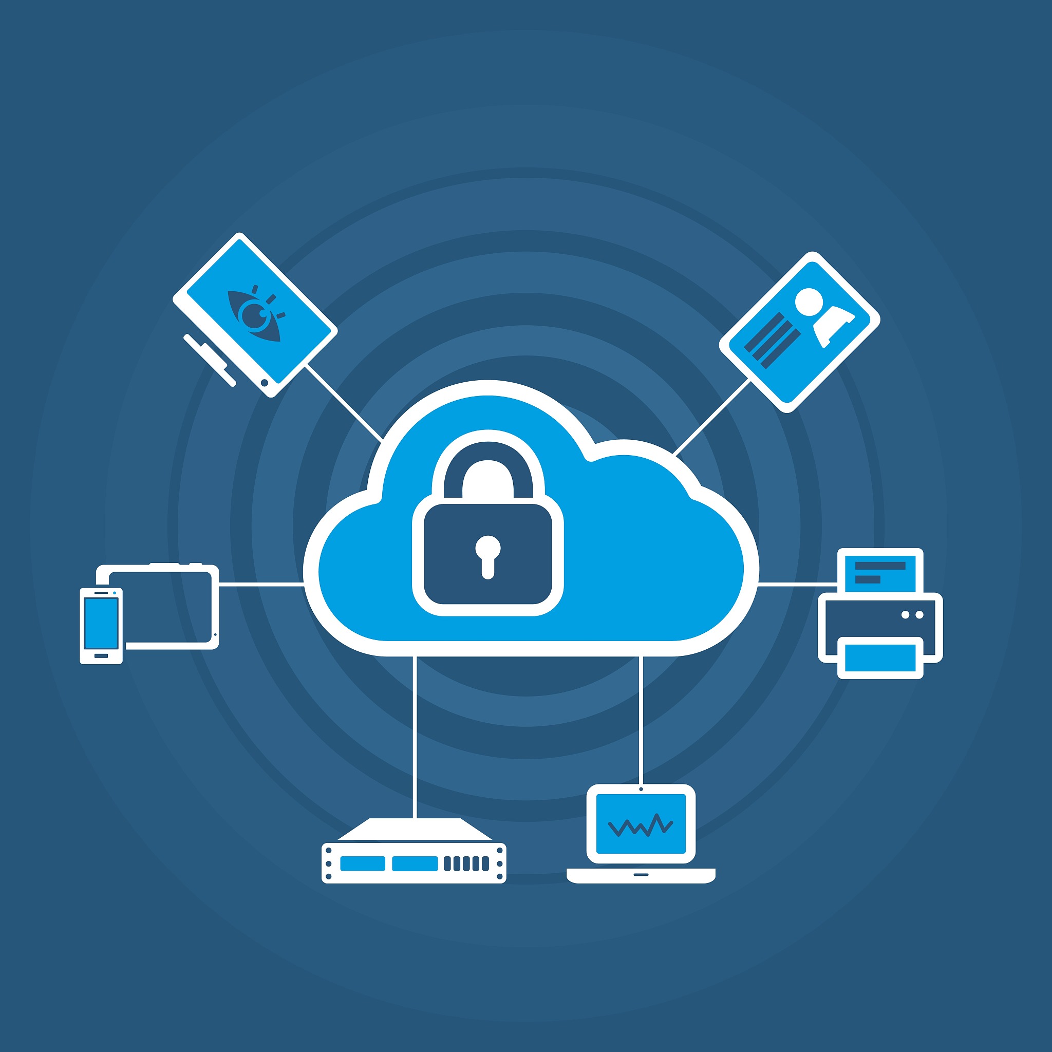 cloud security concept icon with padlock