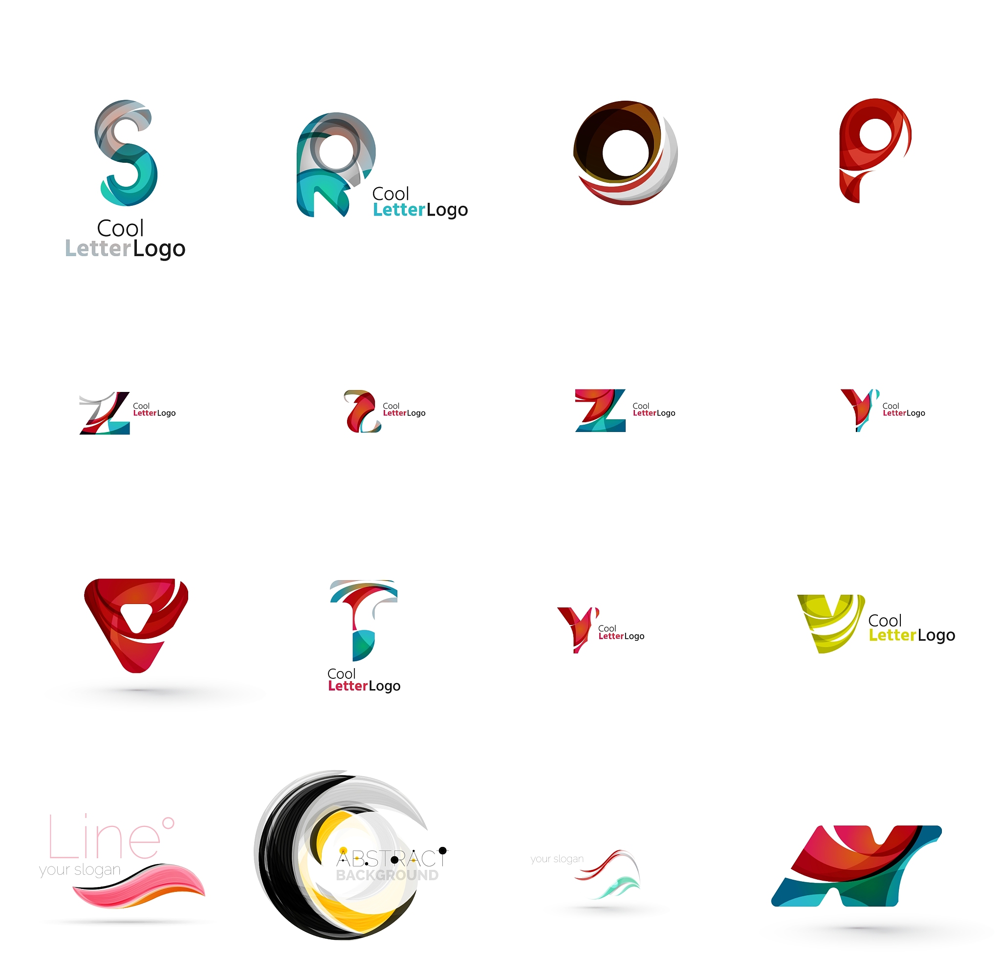 set of universal company logo ideas business icon