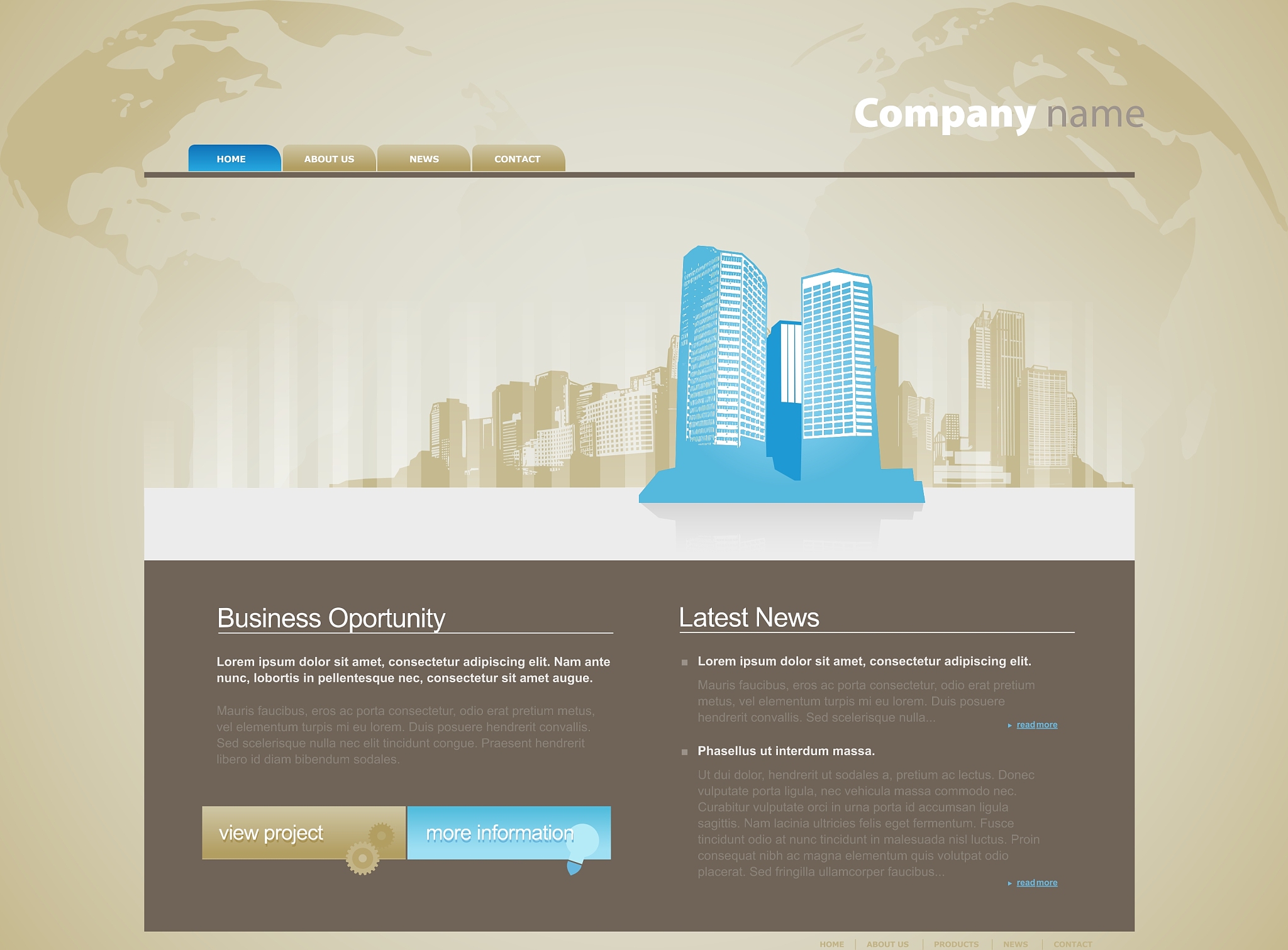 website template with city