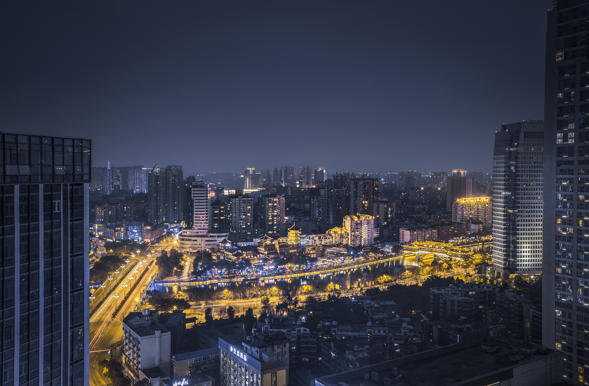 四川成都九眼桥夜景