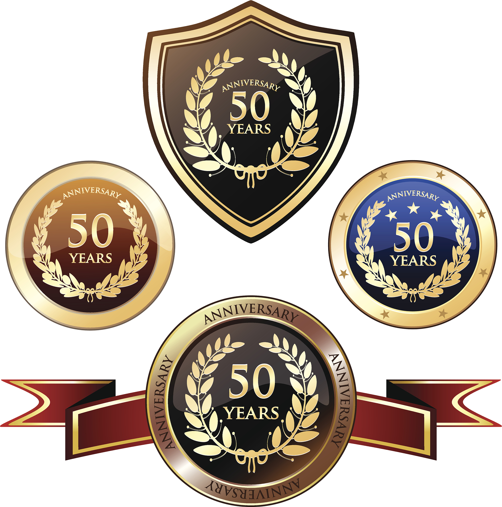 anniversary badge heraldry - fifty years