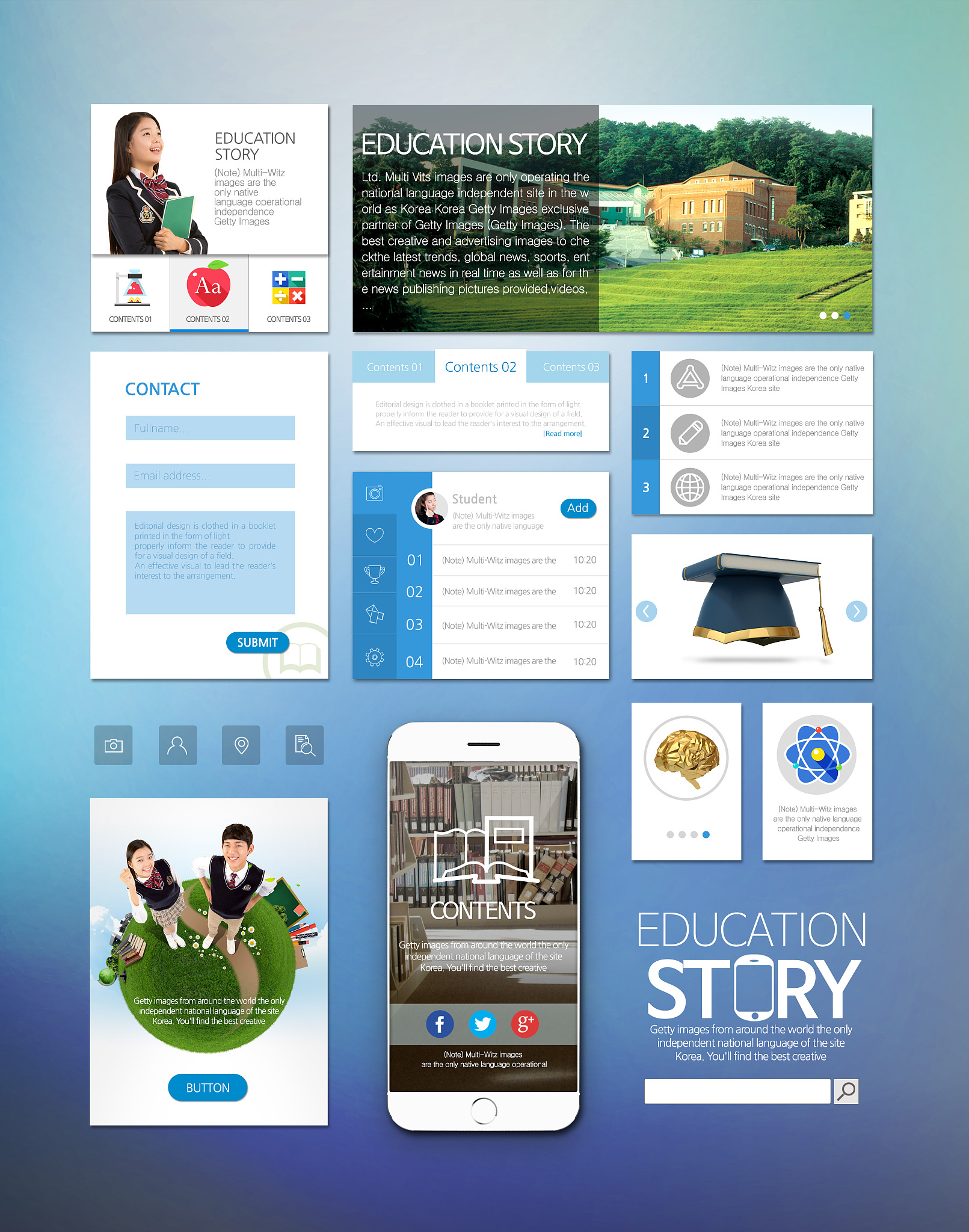 different themes of mobile template