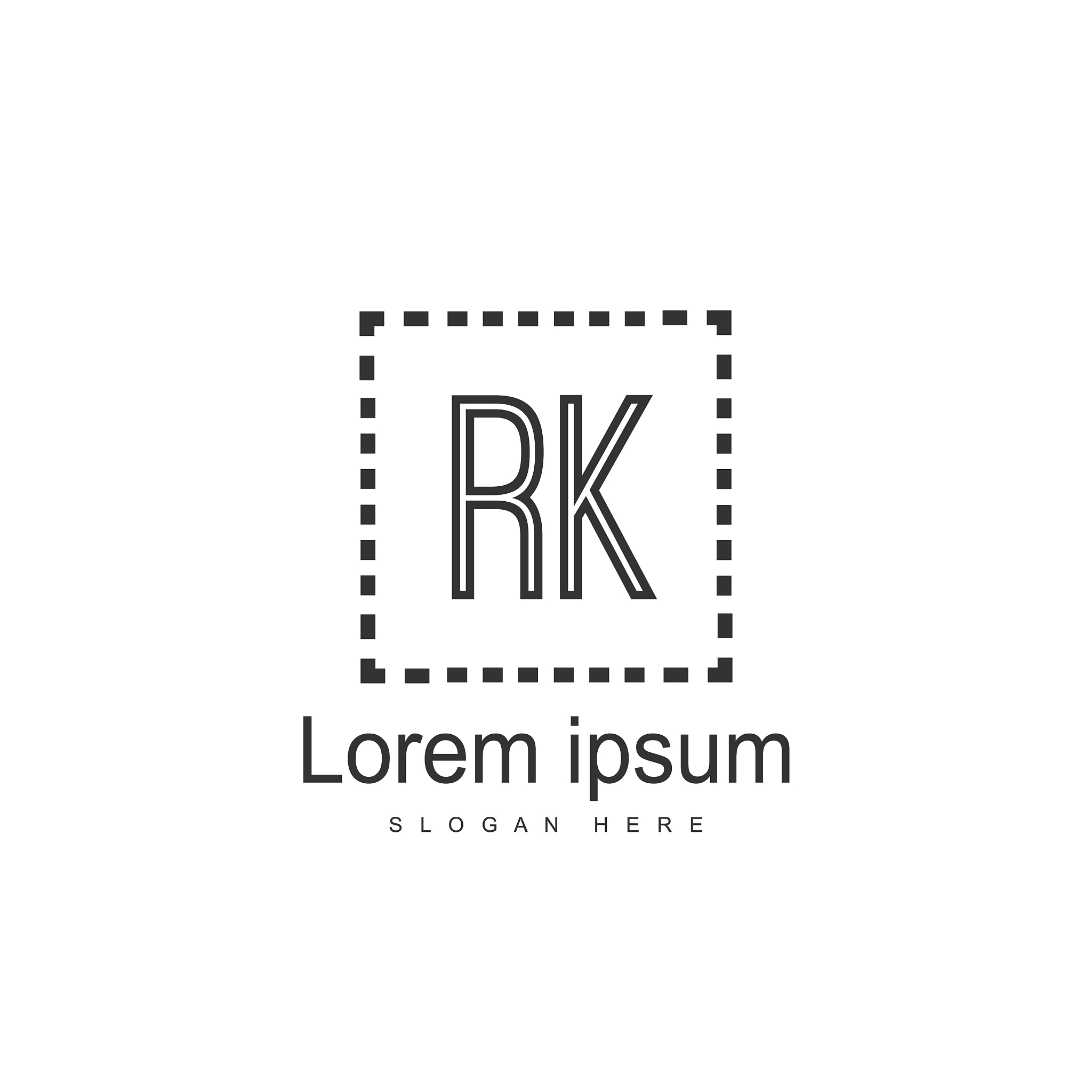 rk logo template design initial letter logo design