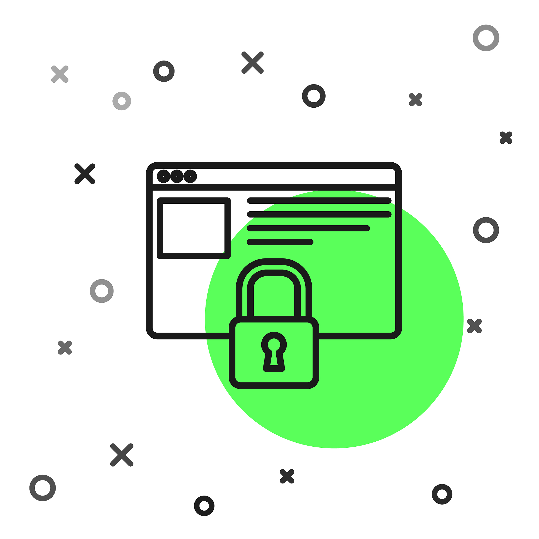 black line secure your site with https ssl icon
