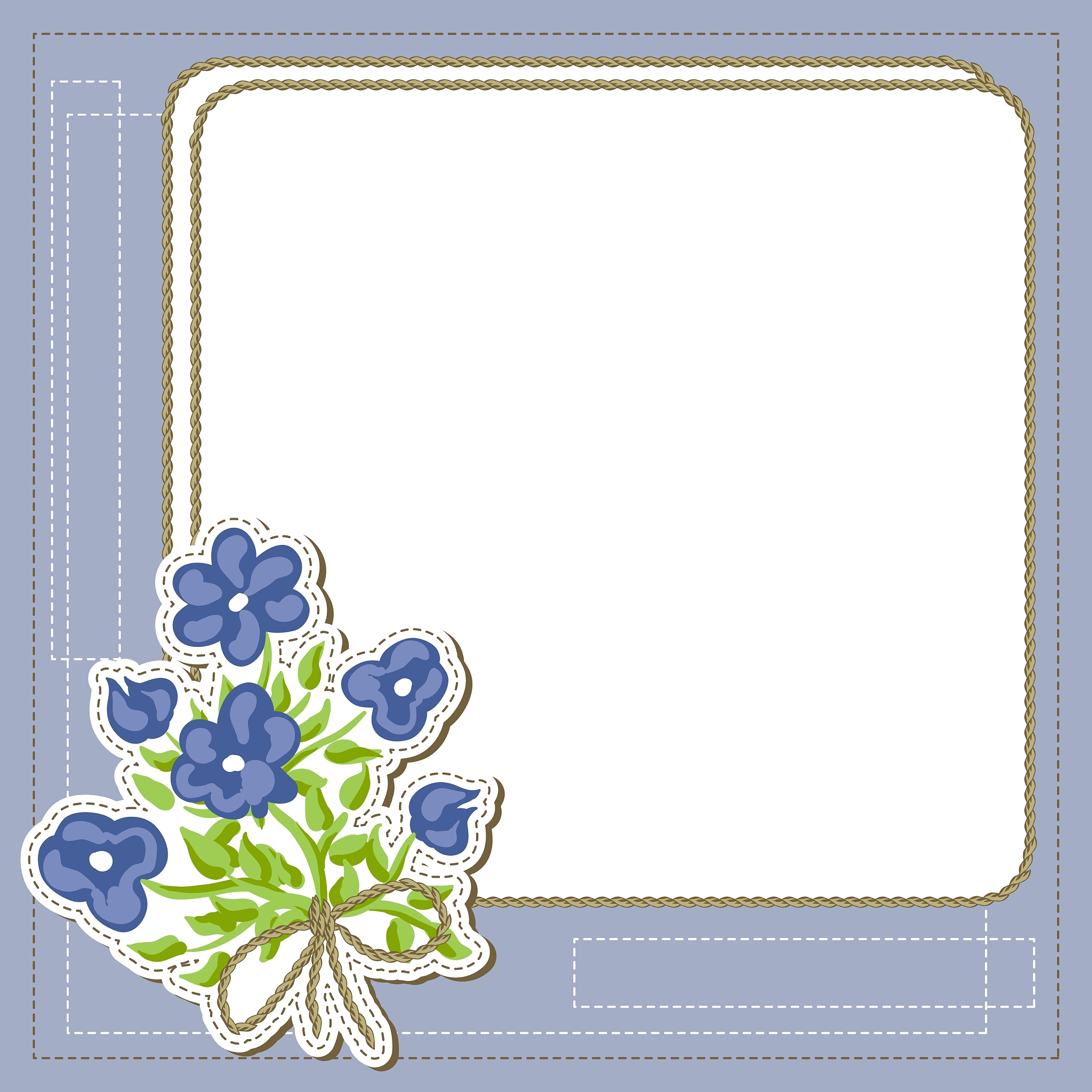 vintage frame with flowers retro background