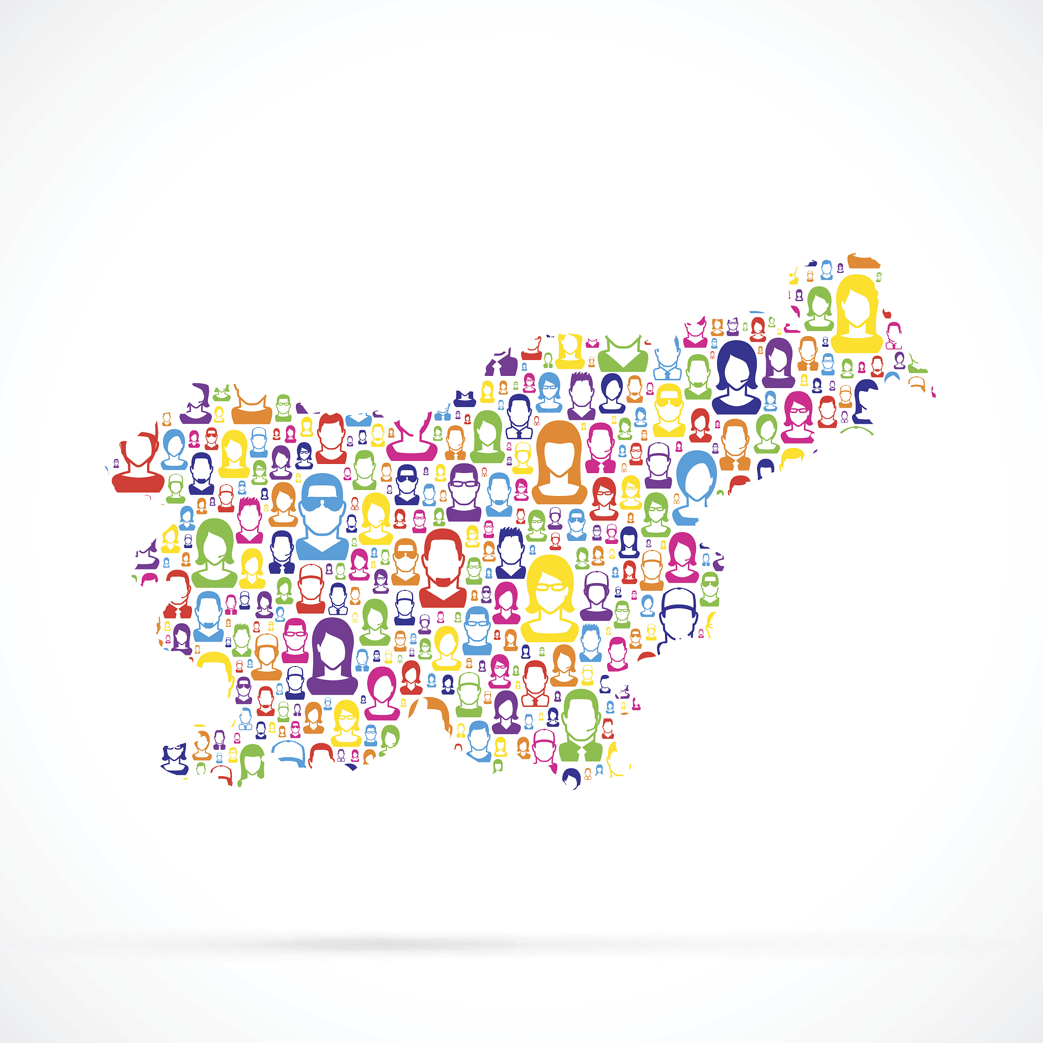 slovenia map with people