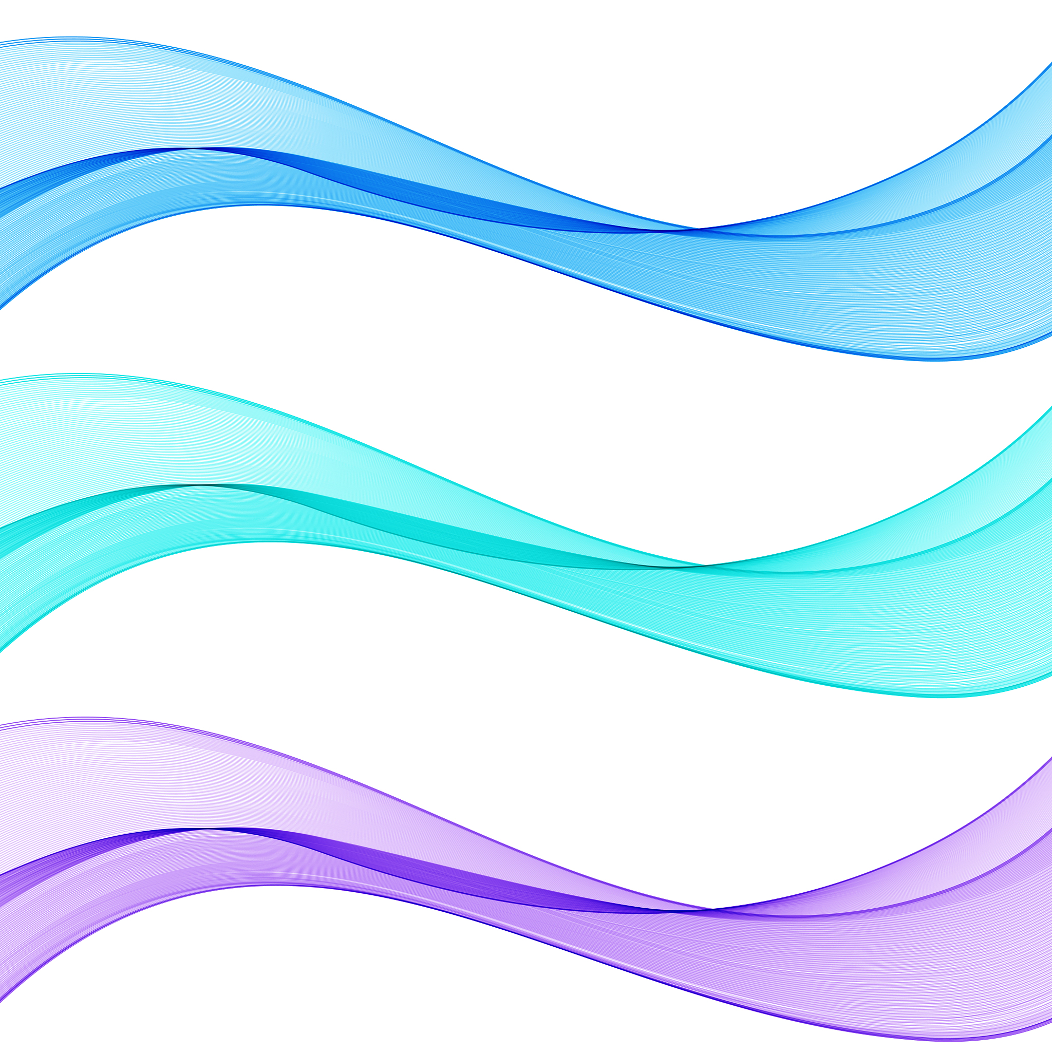 vector set of blue waves.