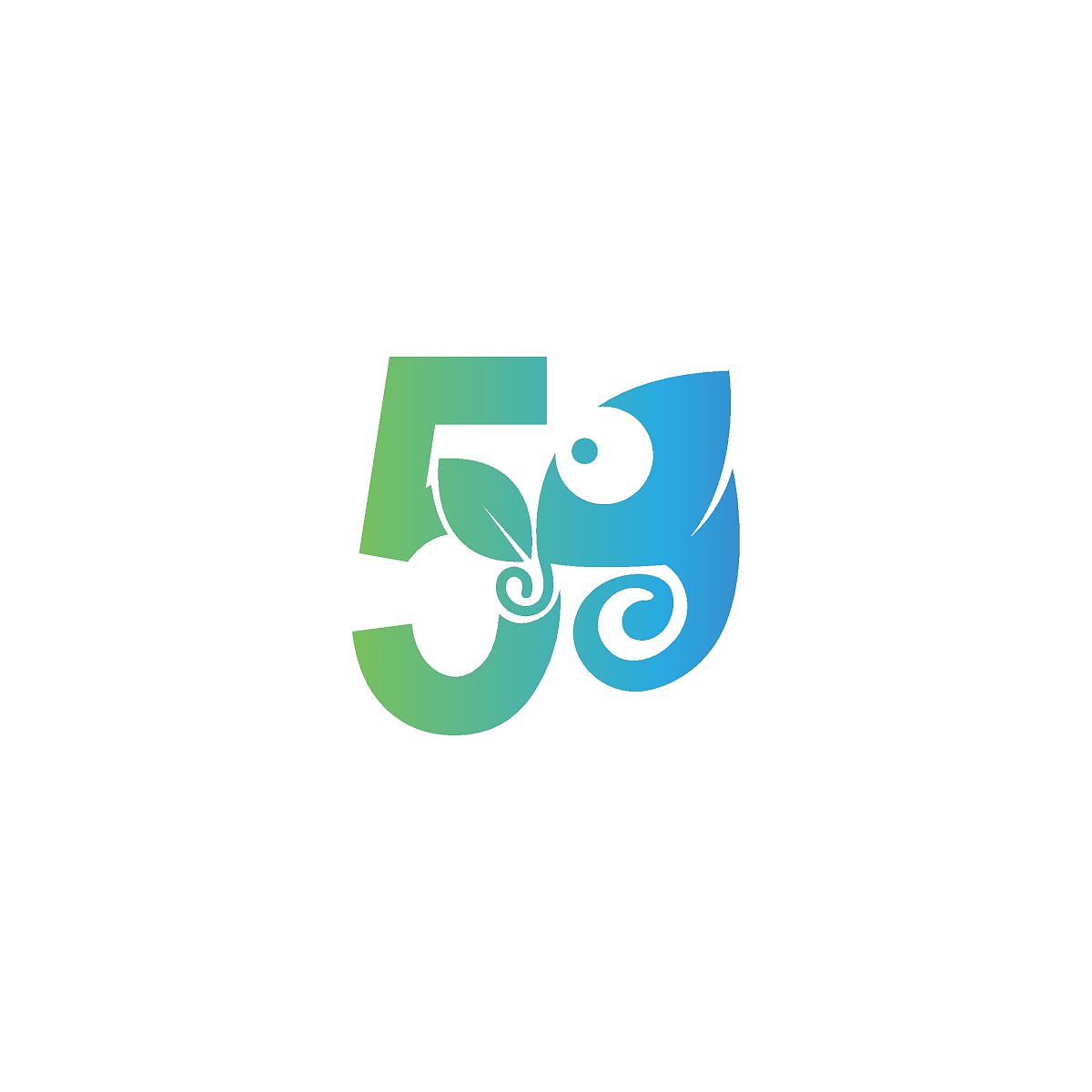 5号图标与变色龙标志设计模板