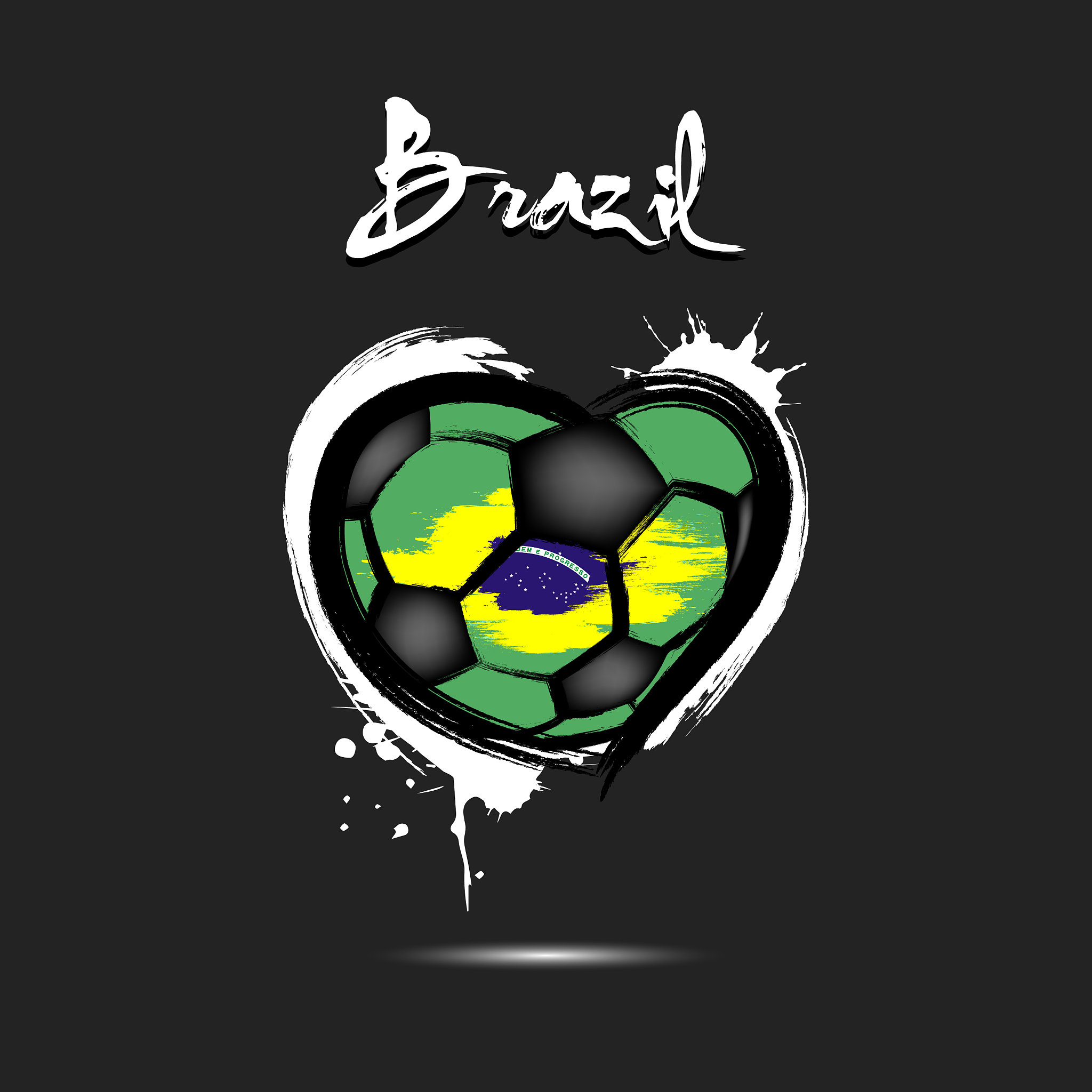 flag of brazil in the form of a heart