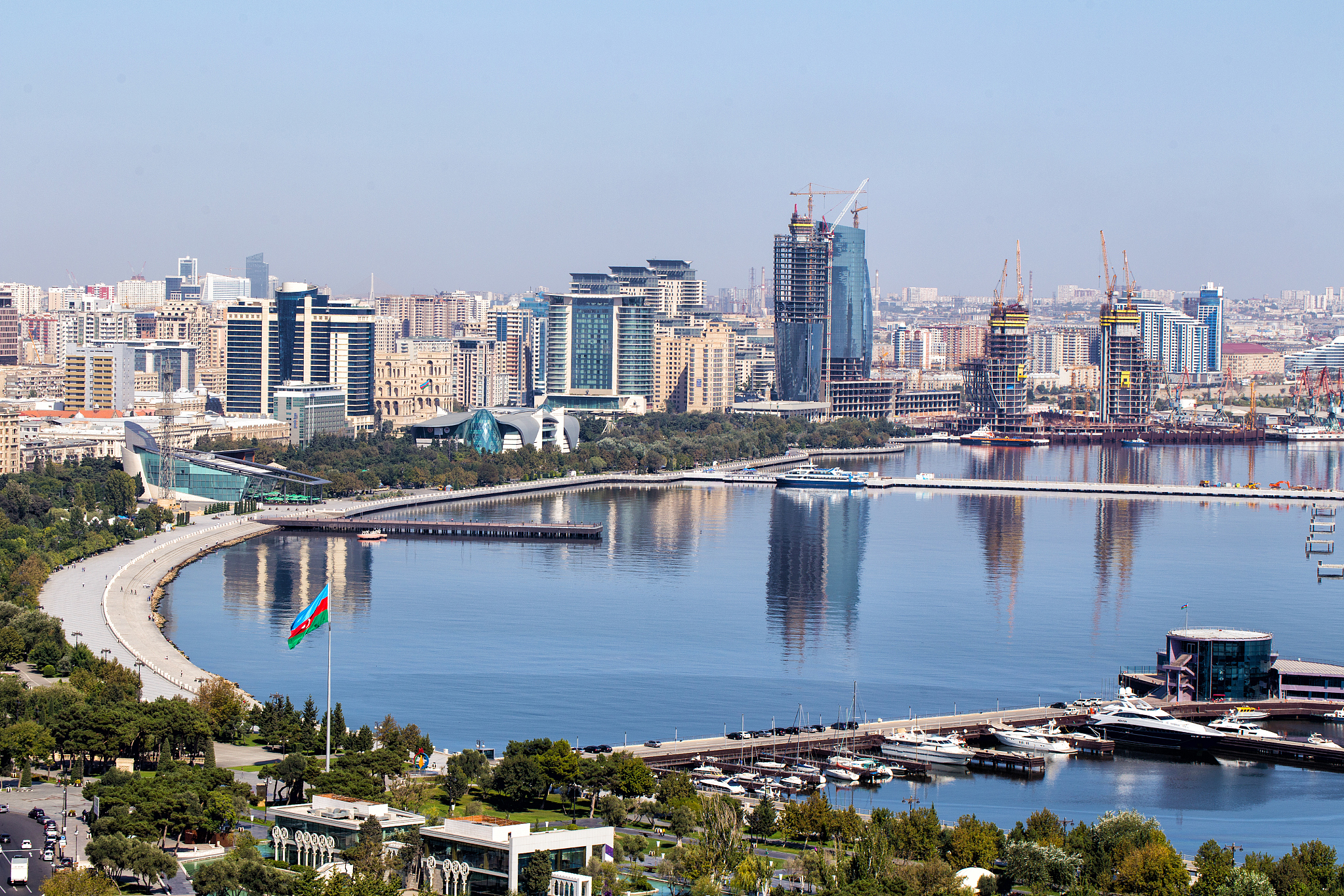 panoramic view of baku. a bird's-eye view. republic of azerbaija