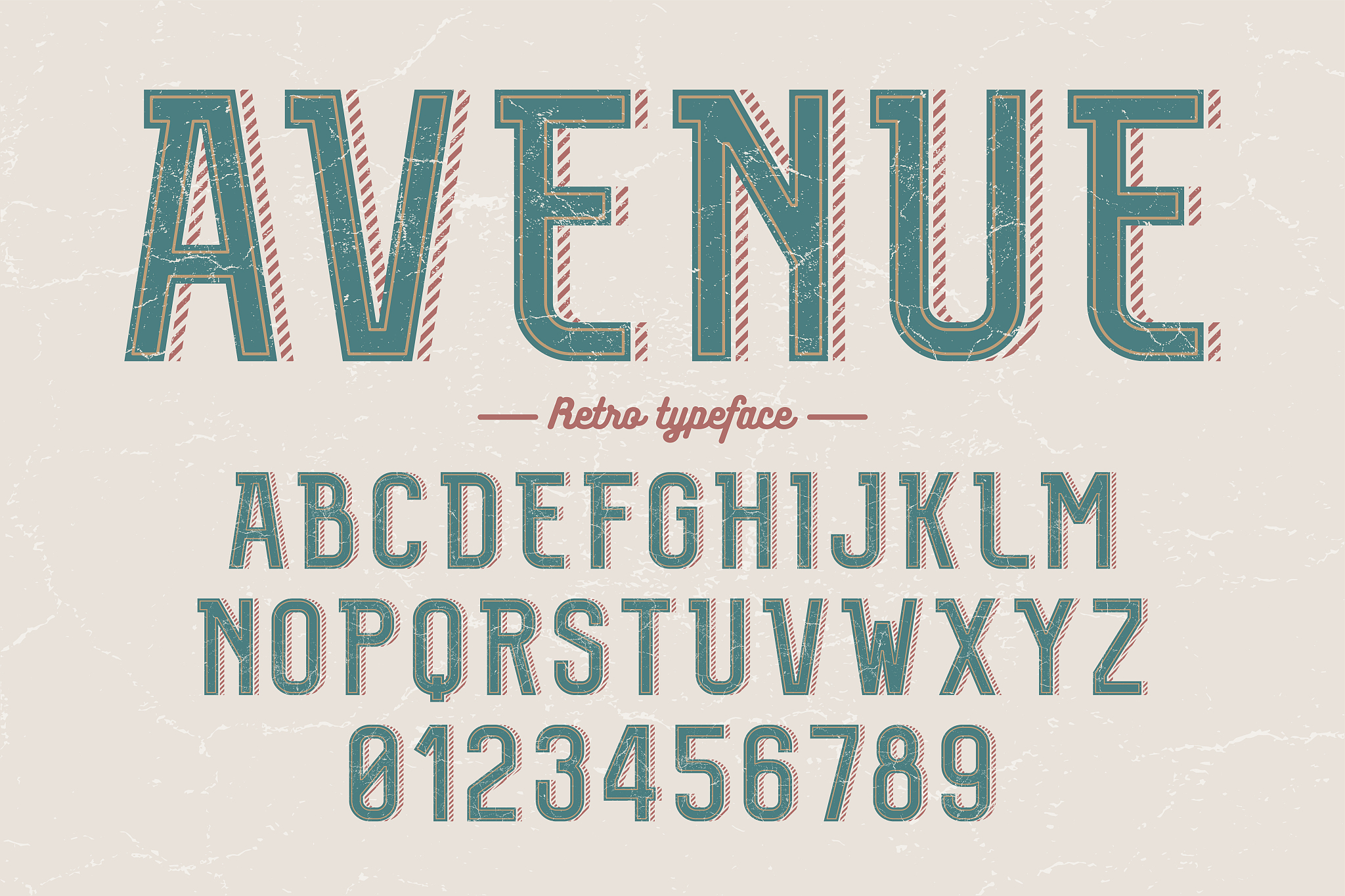 decorative vector vintage retro typeface, font, alphabet letters