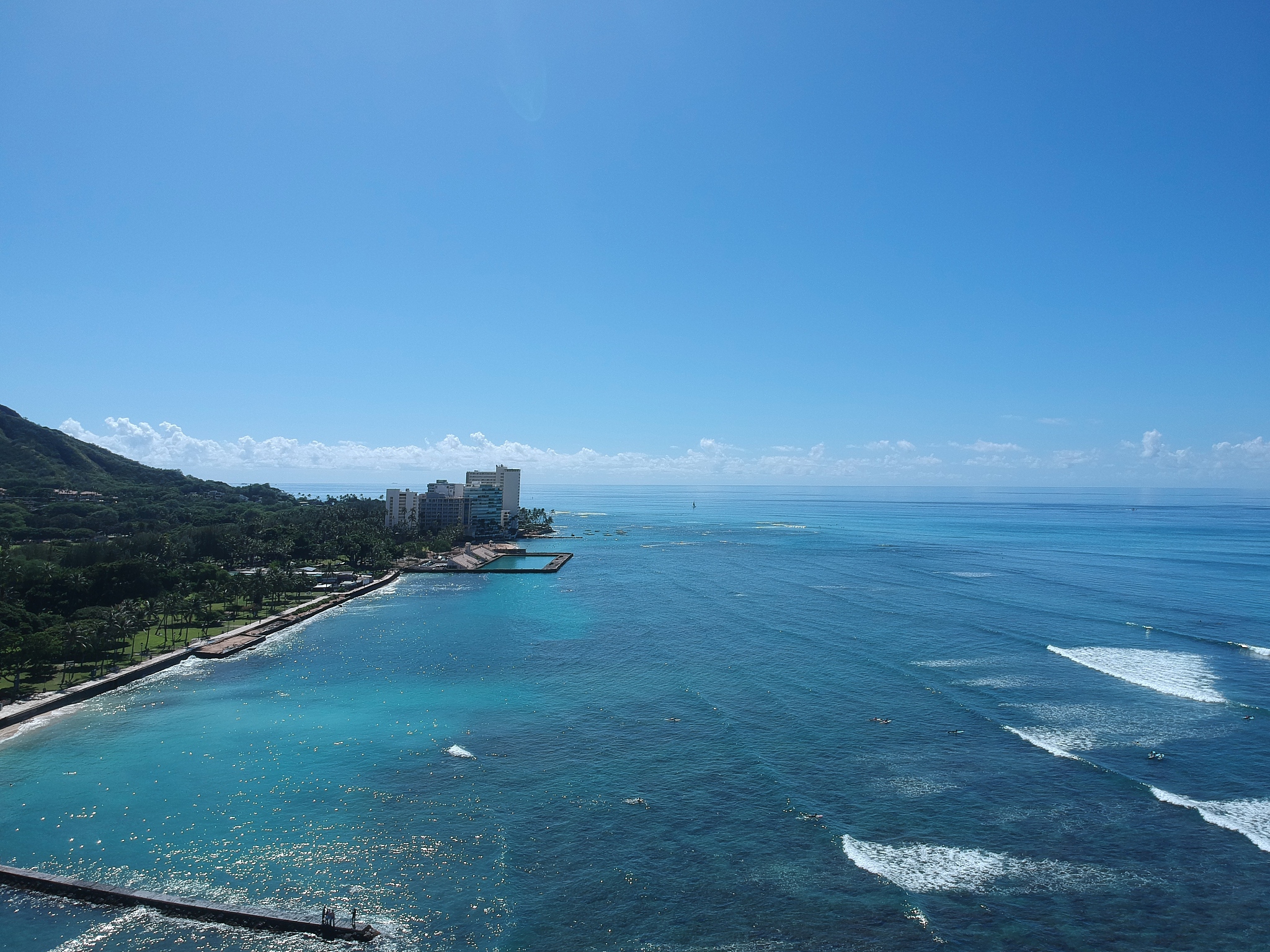 panoramic aerial view of hawaii waikiki beach