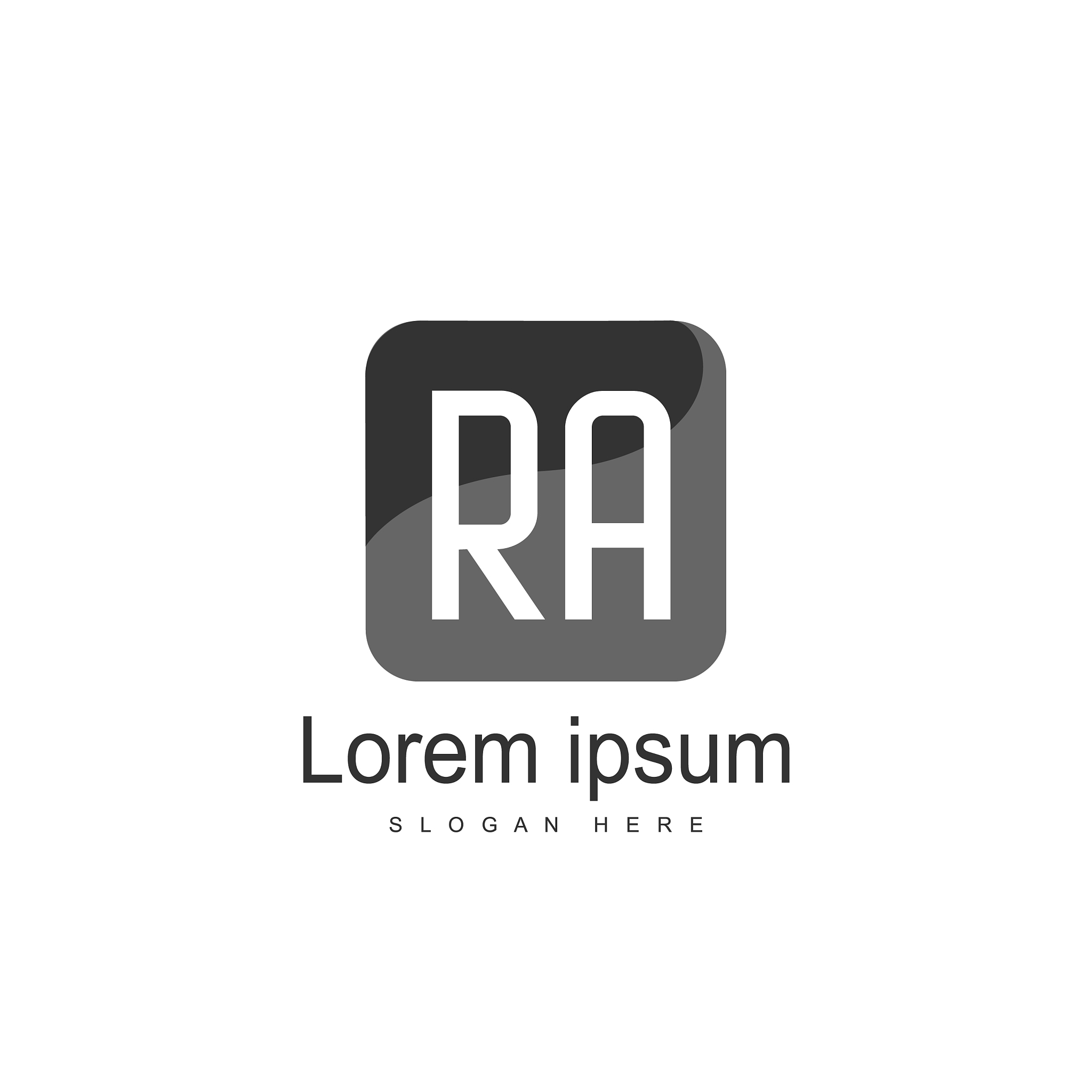 ra logo template design initial letter logo design