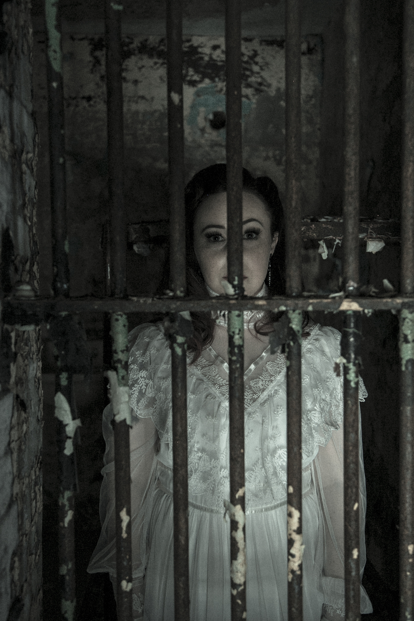 ghost girl behind bars