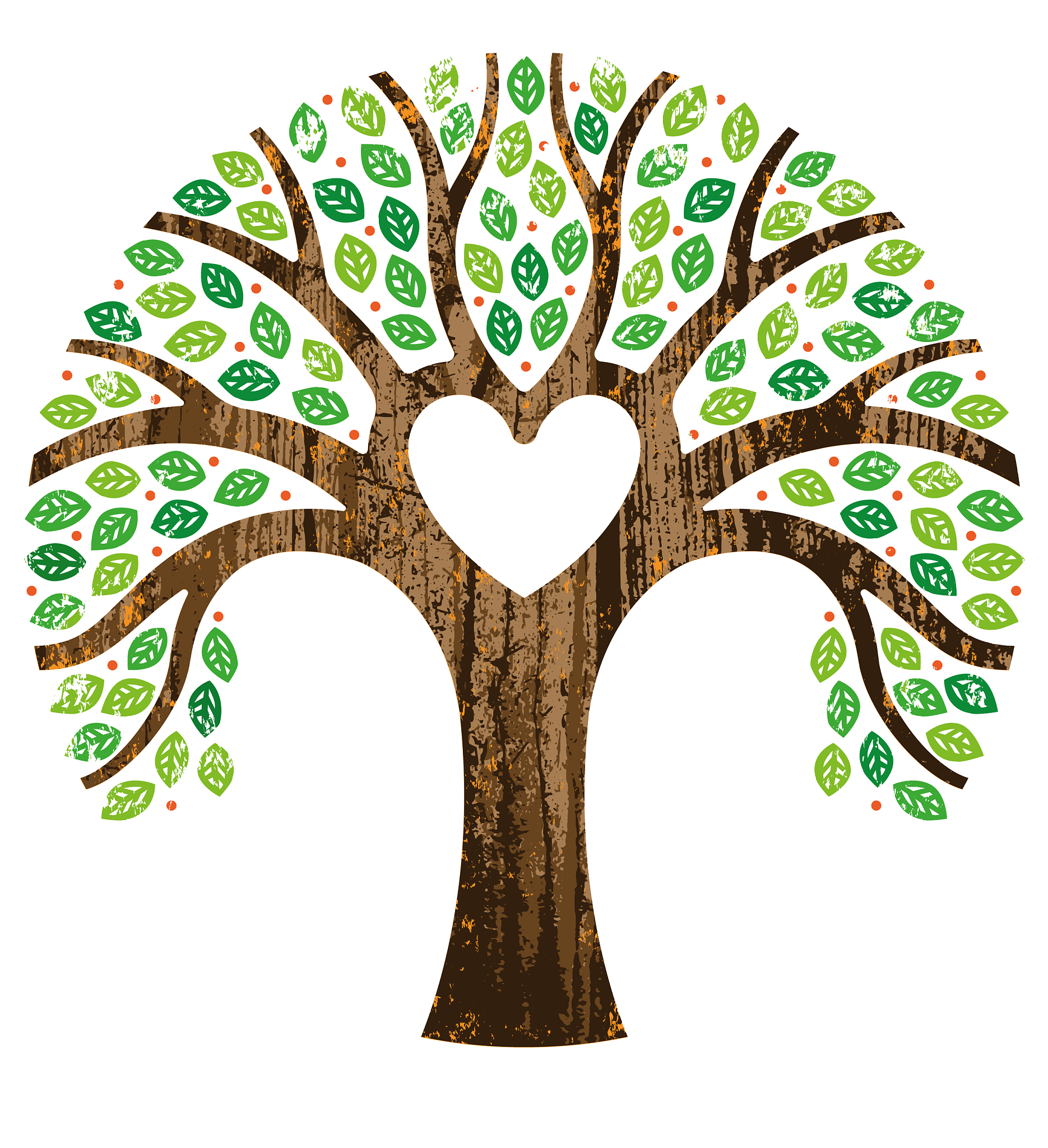 round grunge graphic tree