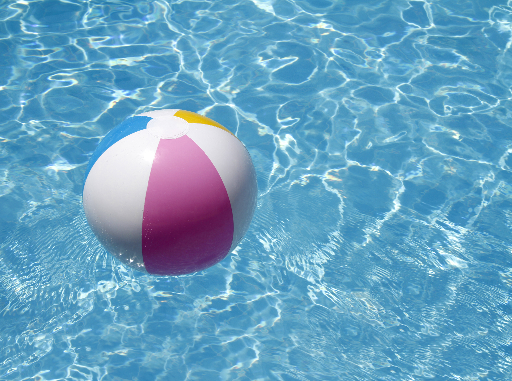 beach ball in swimming pool
