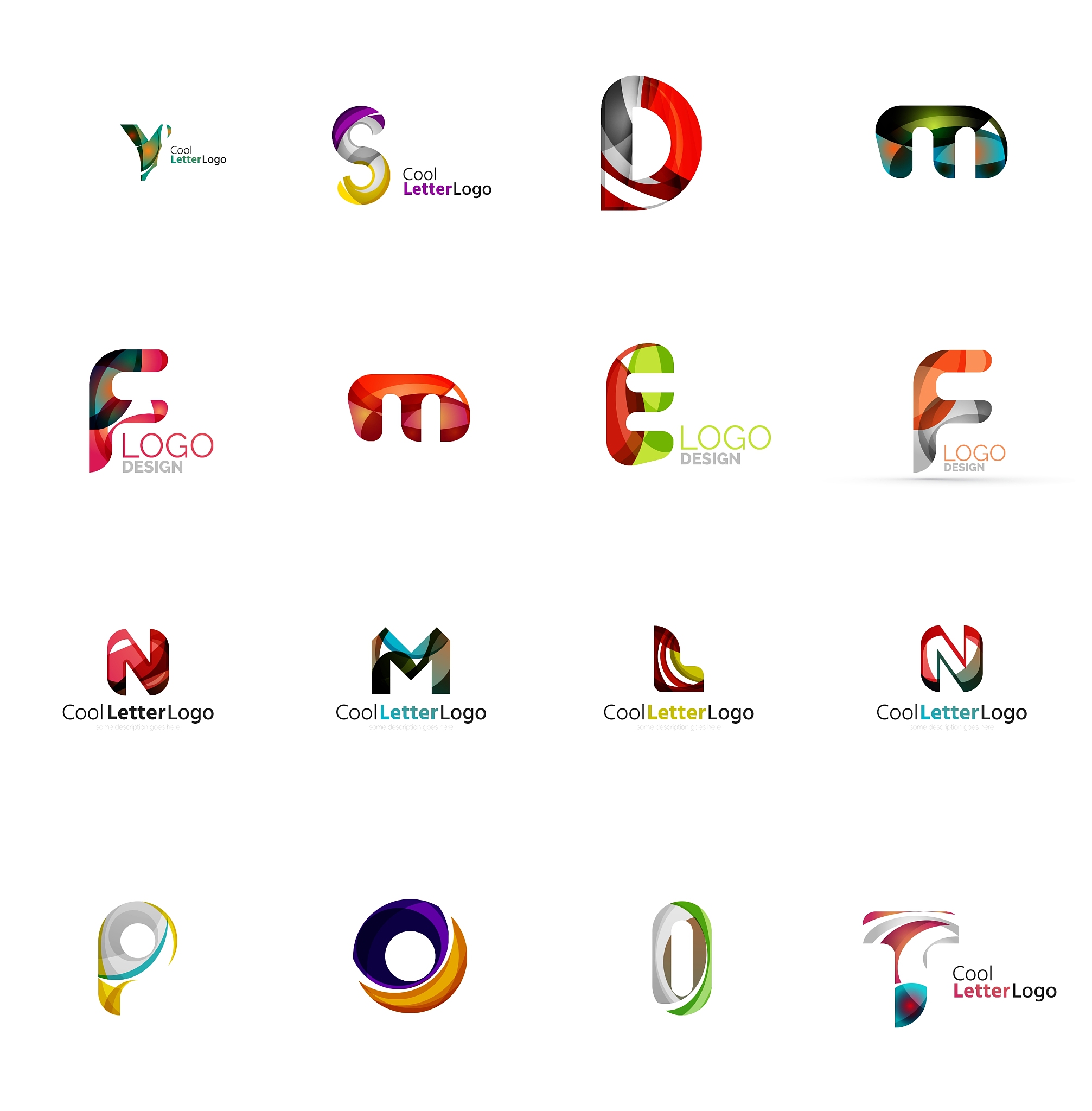set of universal company logo ideas business icon