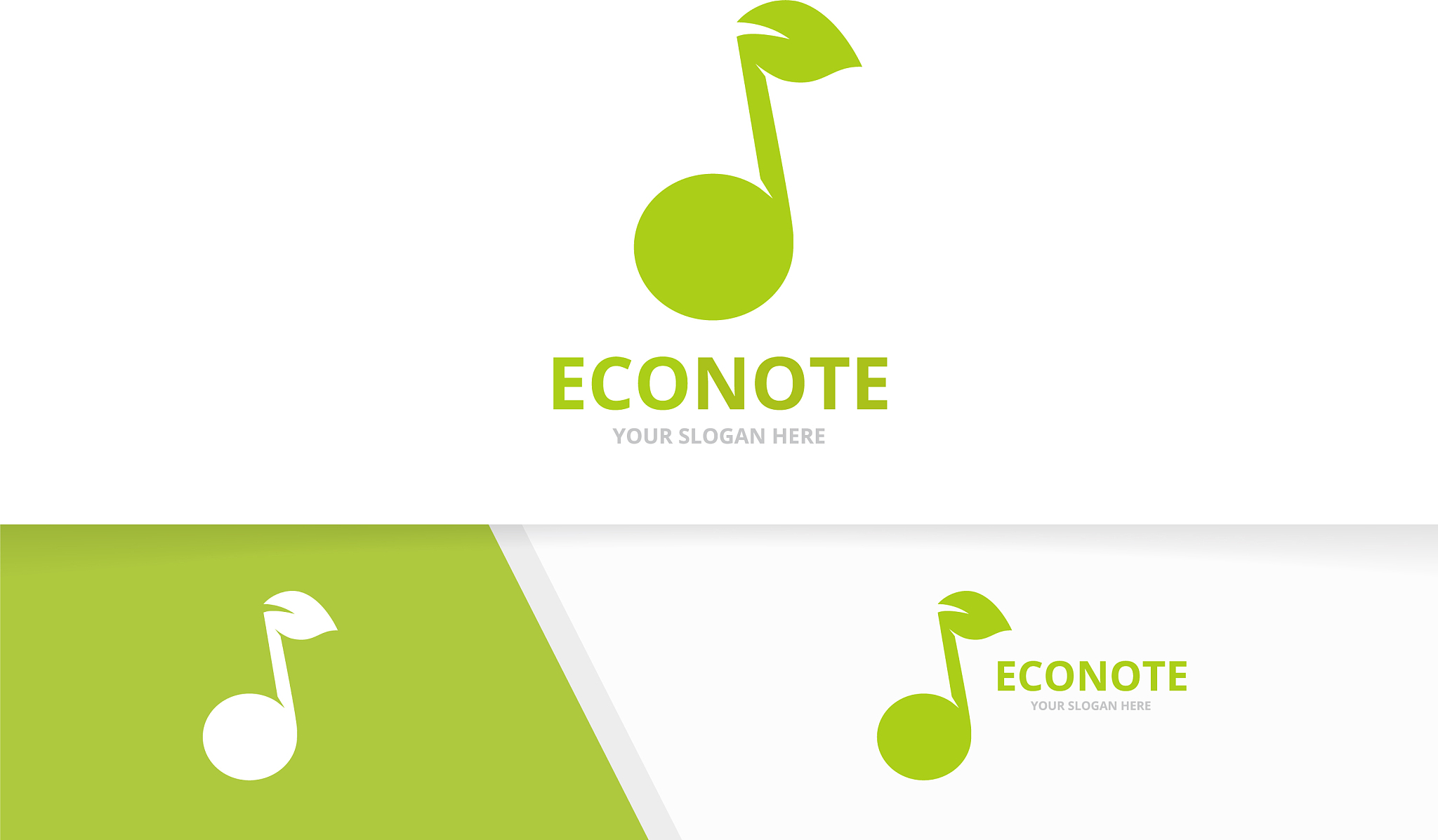 note and leaf logo combination music and
