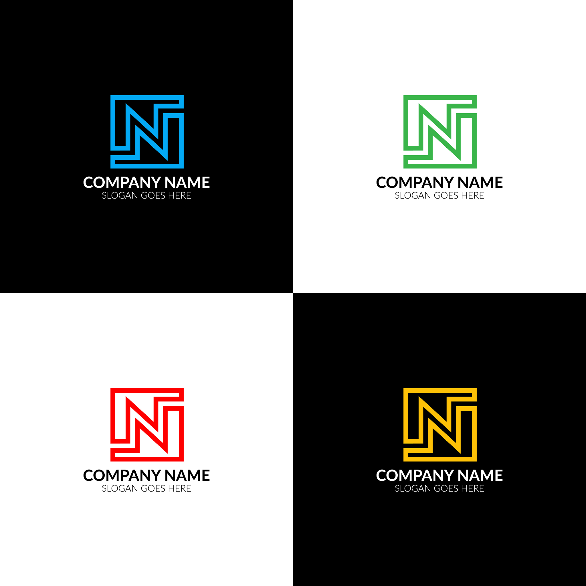 letter n logo icon flat and design