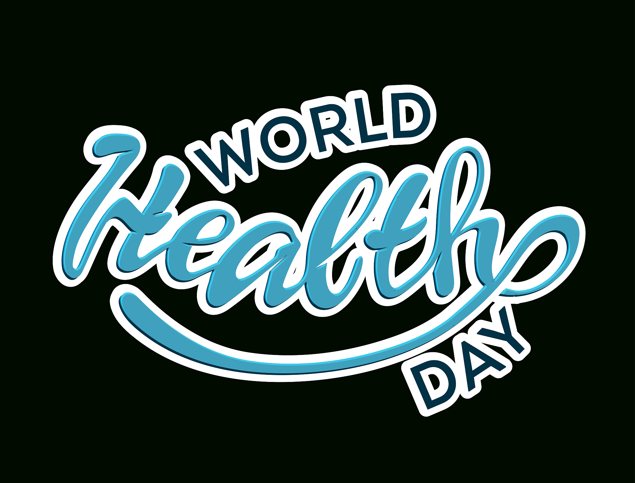 world health day lettering label art poster