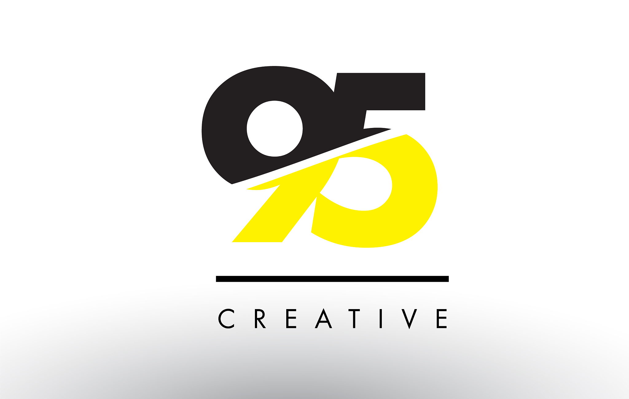 95 black and yellow number logo design