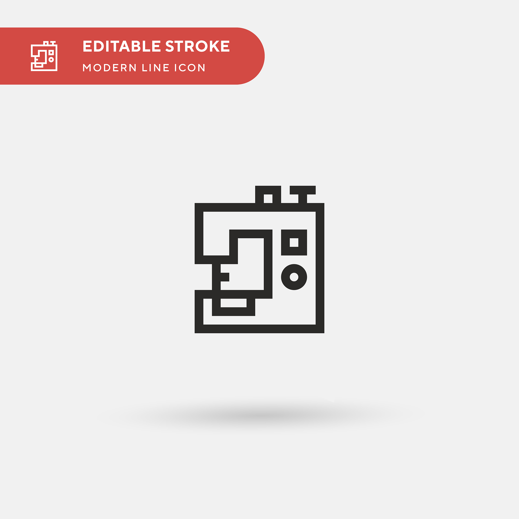 sewing machine simple icon