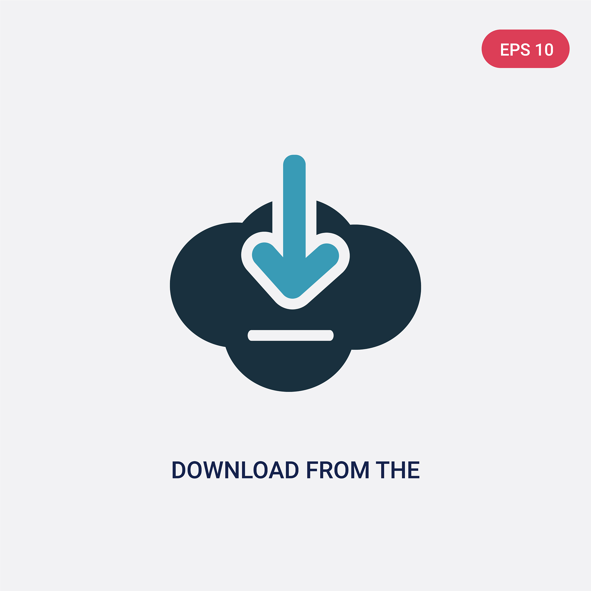 two color download from cloud icon from user