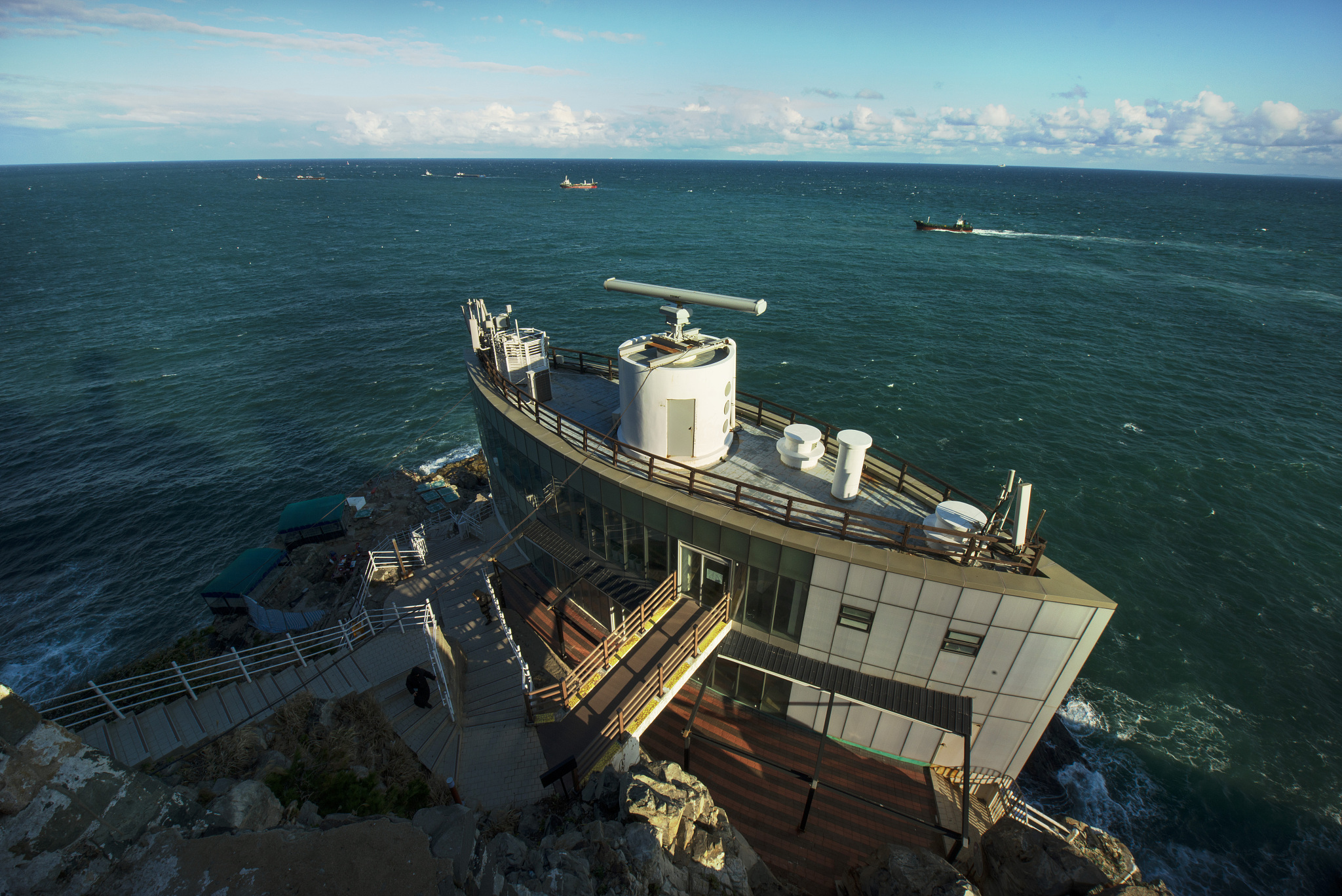 daytime travel at taejongdae light house, yongdo island busan