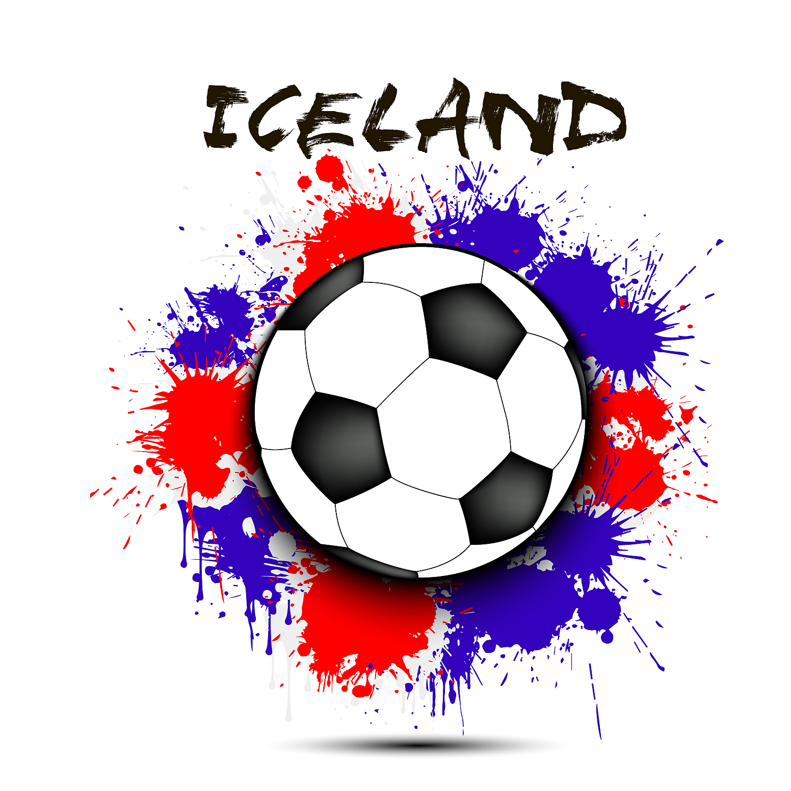 soccer ball and iceland flag
