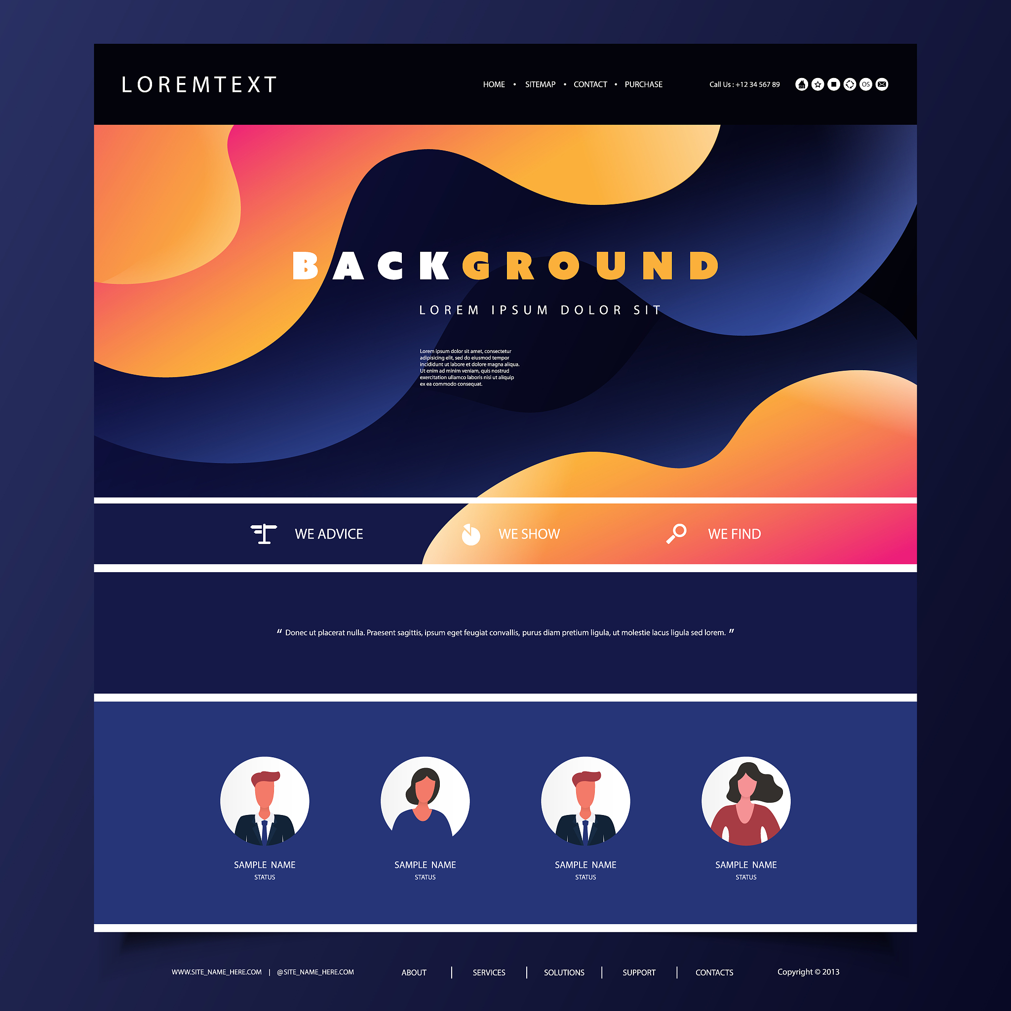 one page website template