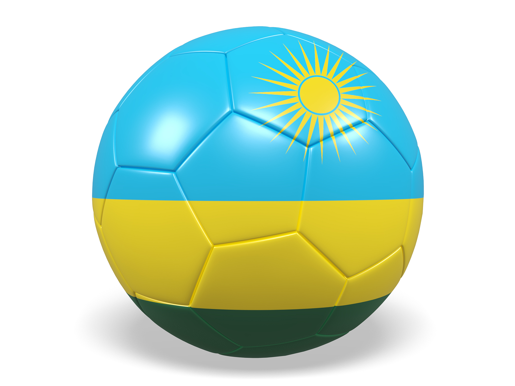 football/soccer ball with a rwanda flag.